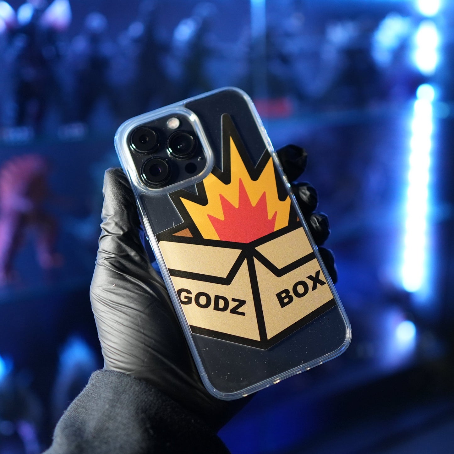 GODZBOX BIG LOGO Clear Case for iPhone® "BURNING RED"