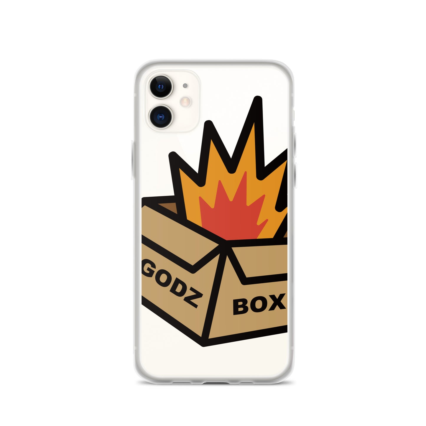 GODZBOX BIG LOGO Clear Case for iPhone® "BURNING RED"