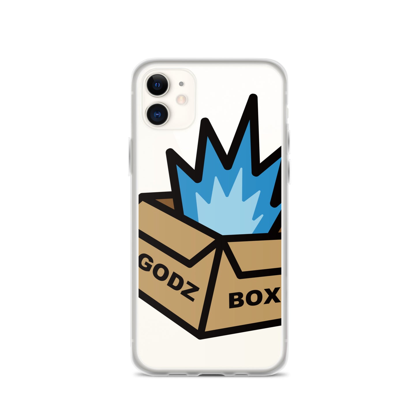 GODZBOX BIG LOGO Clear Case for iPhone® "ATOMIC BLUE"