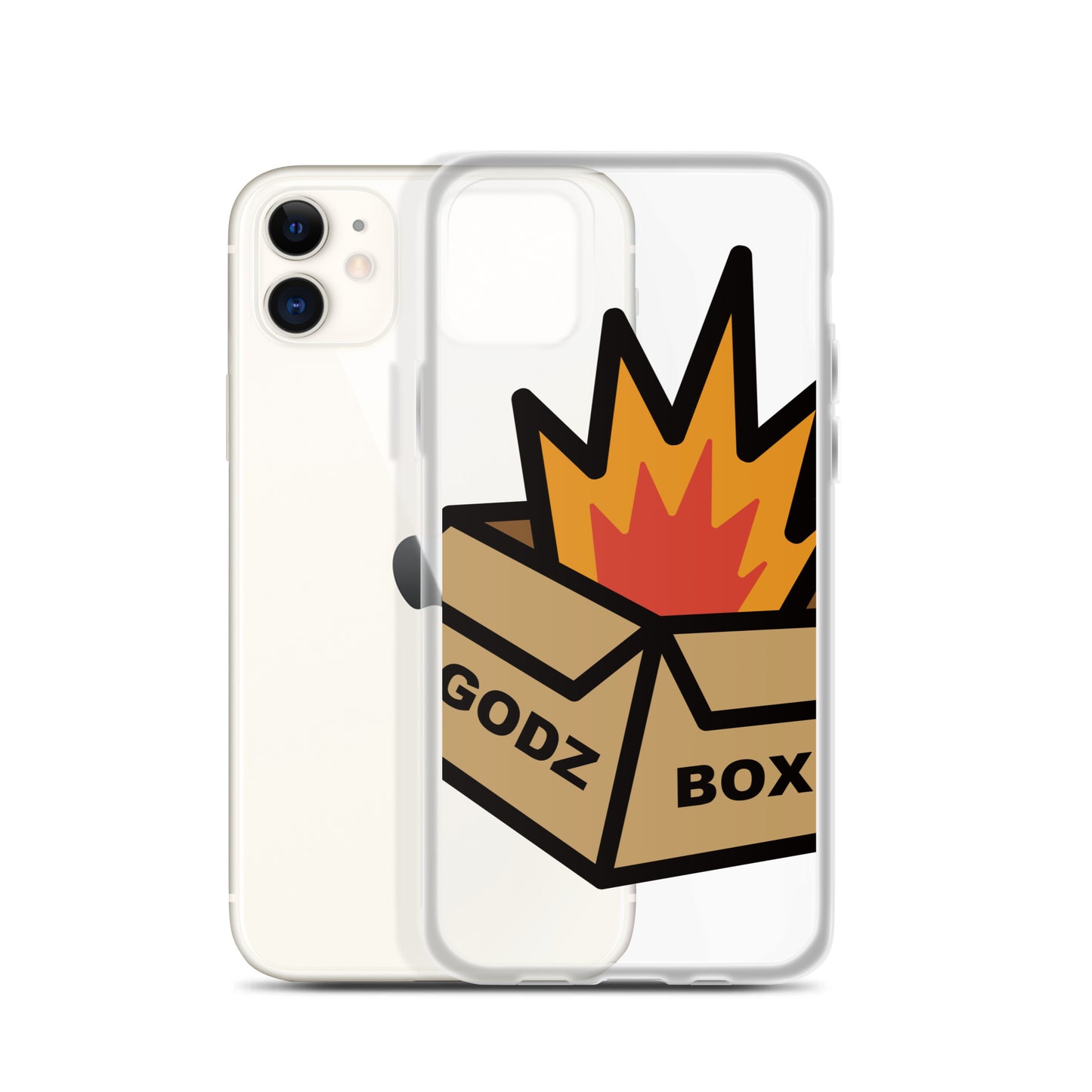 GODZBOX BIG LOGO Clear Case for iPhone® "BURNING RED"