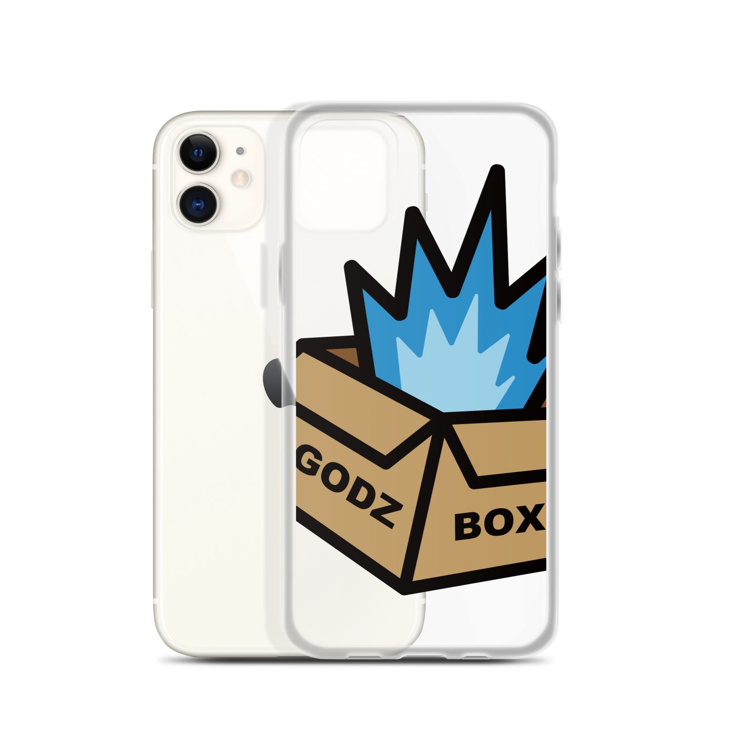 GODZBOX BIG LOGO Clear Case for iPhone® "ATOMIC BLUE"