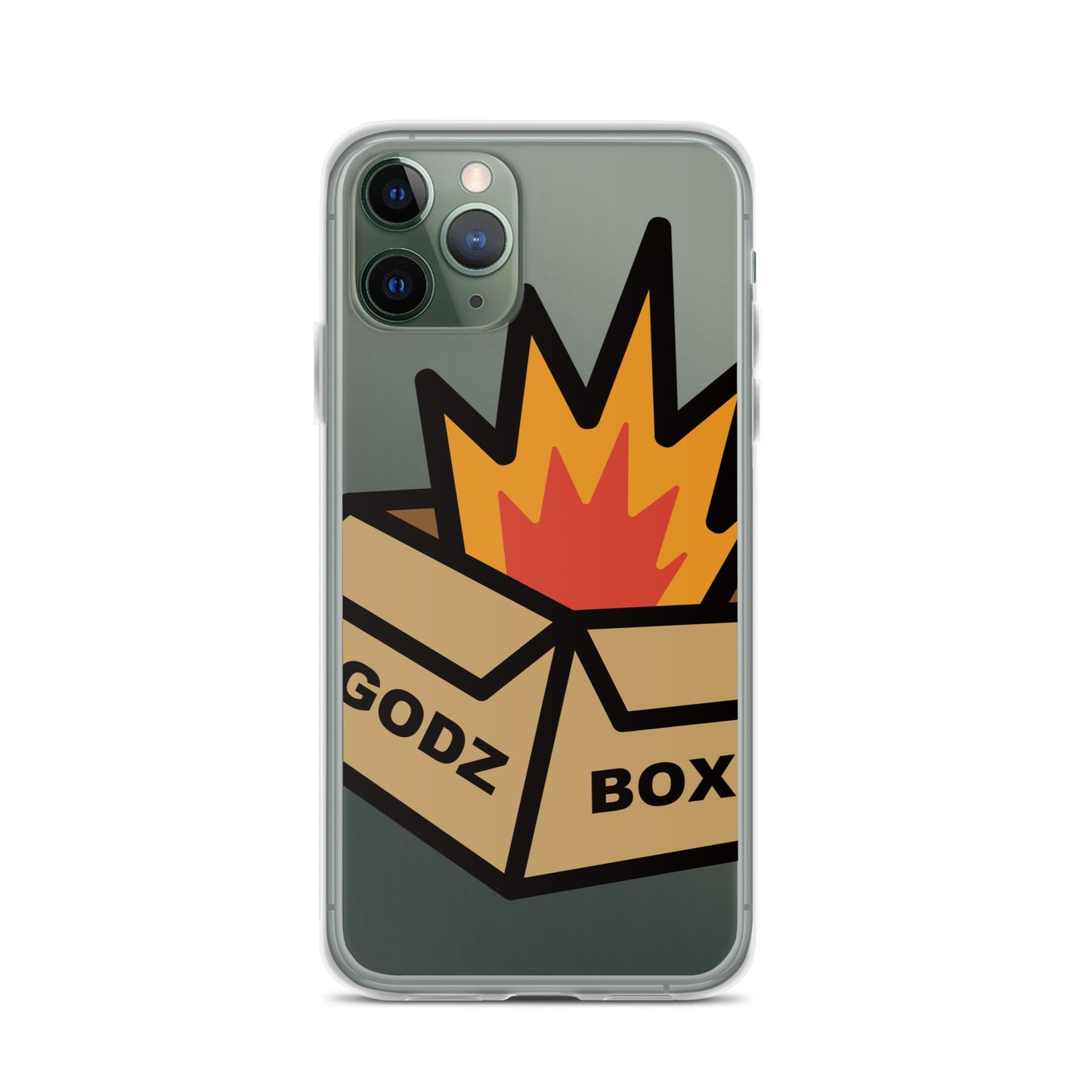 GODZBOX BIG LOGO Clear Case for iPhone® "BURNING RED"