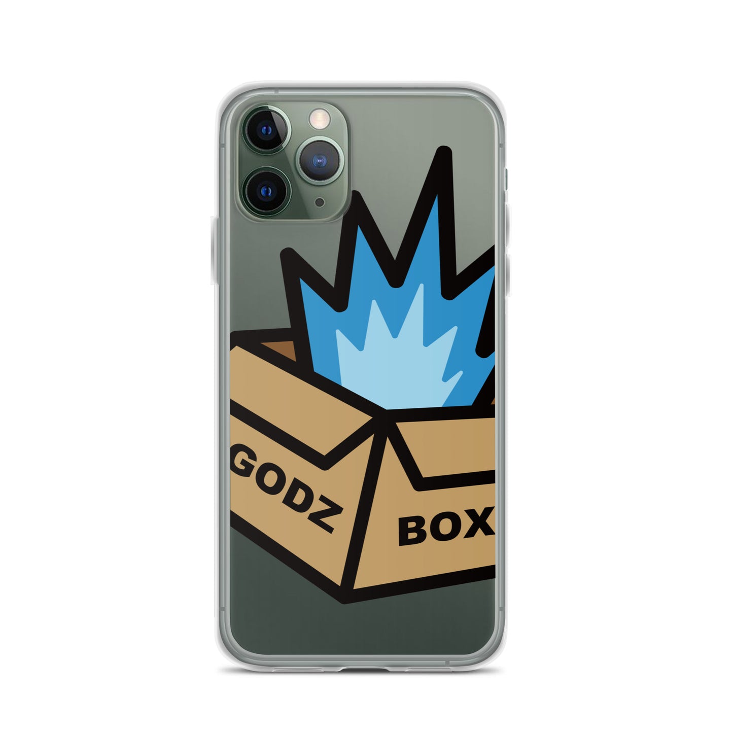 GODZBOX BIG LOGO Clear Case for iPhone® "ATOMIC BLUE"