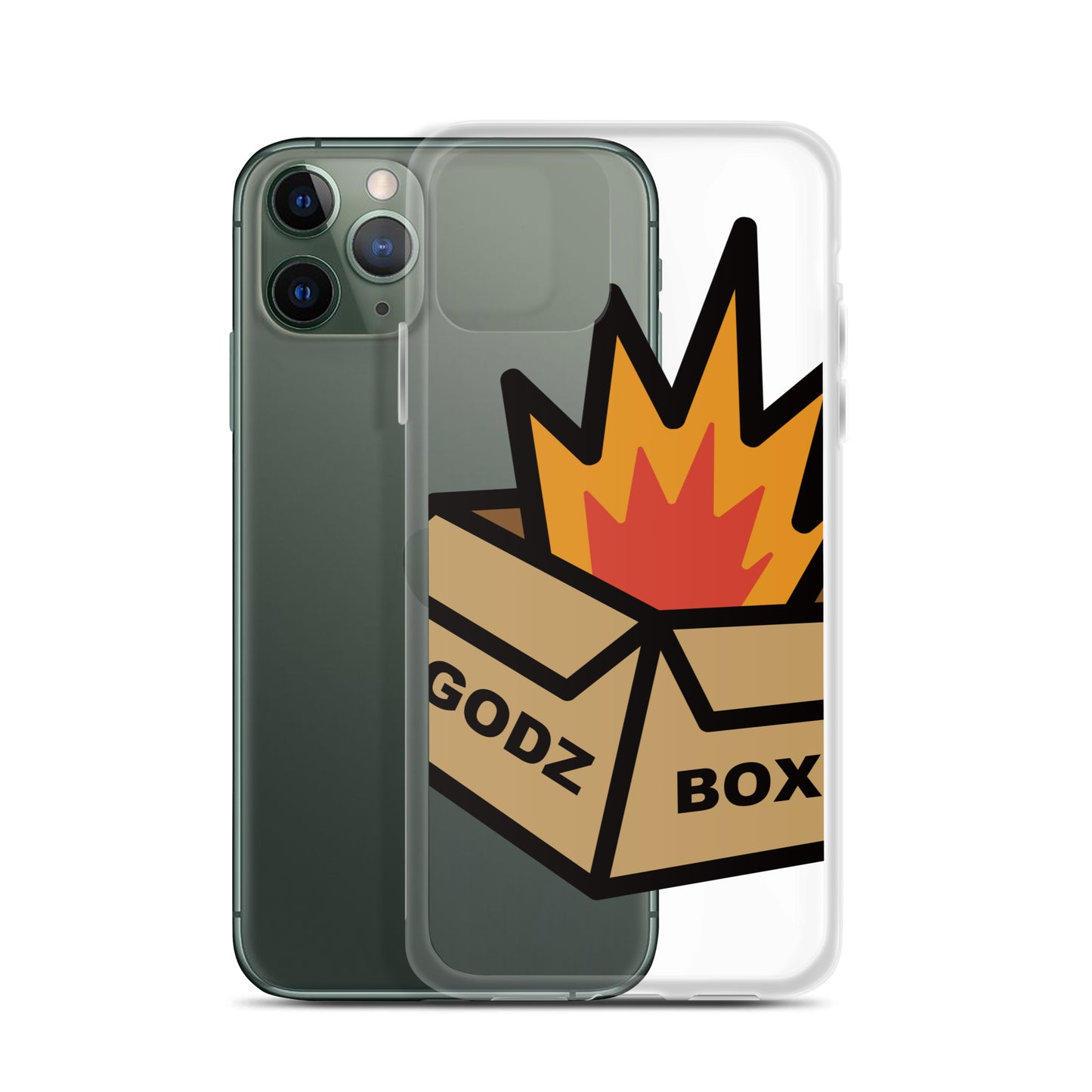 GODZBOX BIG LOGO Clear Case for iPhone® "BURNING RED"