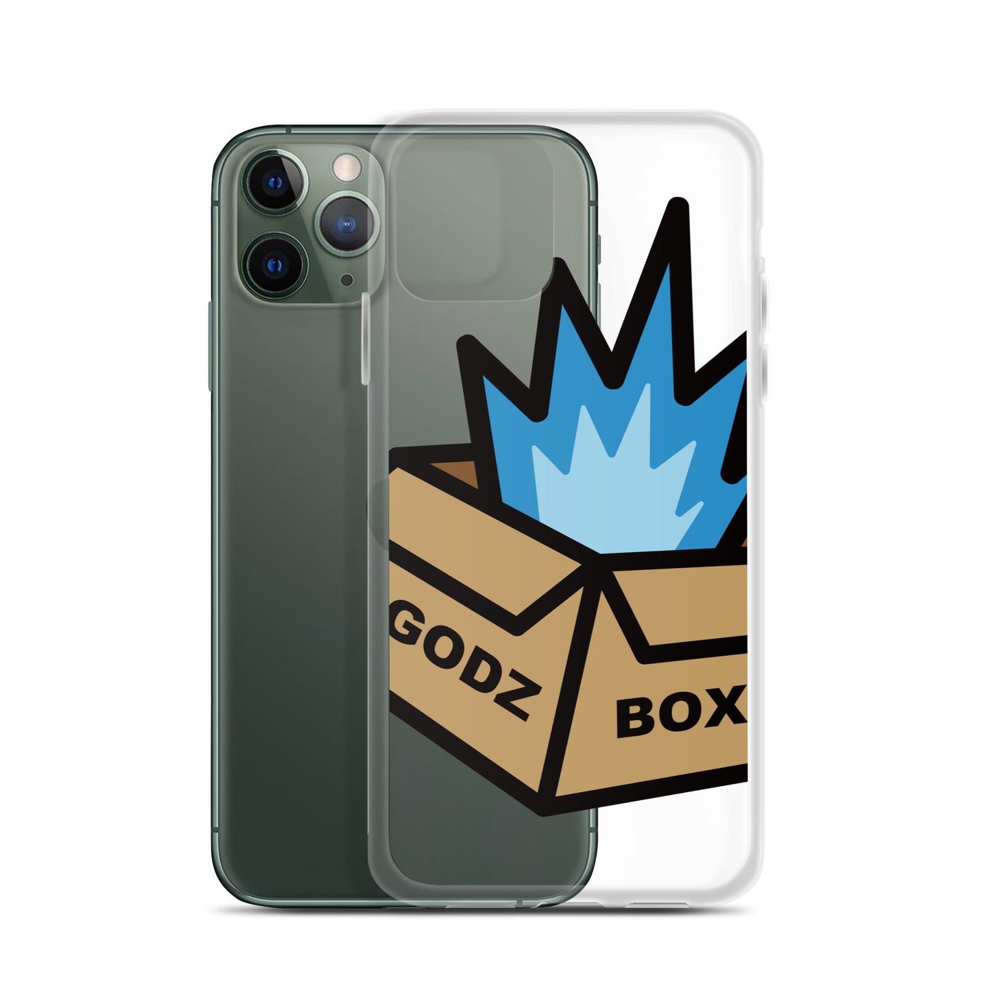 GODZBOX BIG LOGO Clear Case for iPhone® "ATOMIC BLUE"