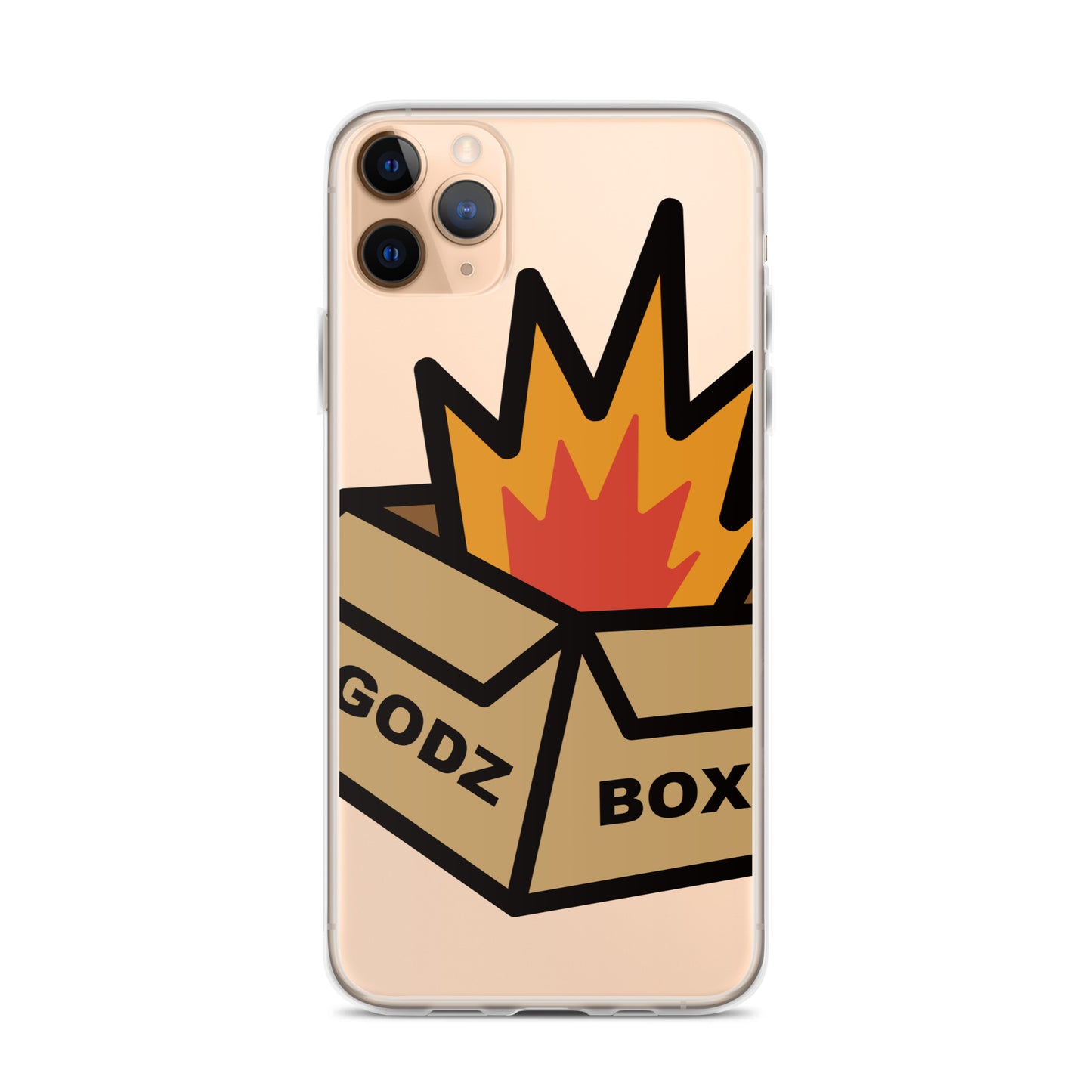 GODZBOX BIG LOGO Clear Case for iPhone® "BURNING RED"