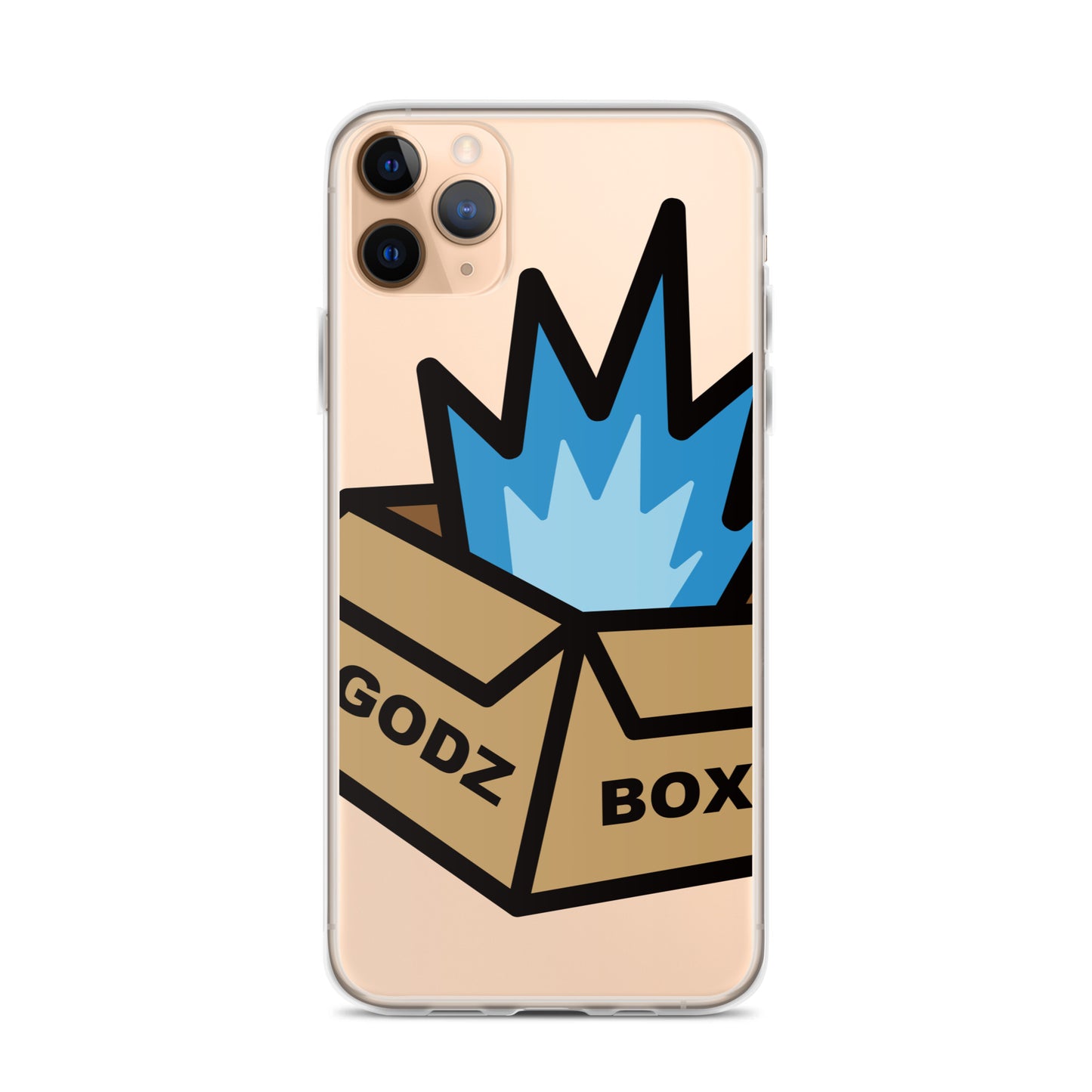 GODZBOX BIG LOGO Clear Case for iPhone® "ATOMIC BLUE"