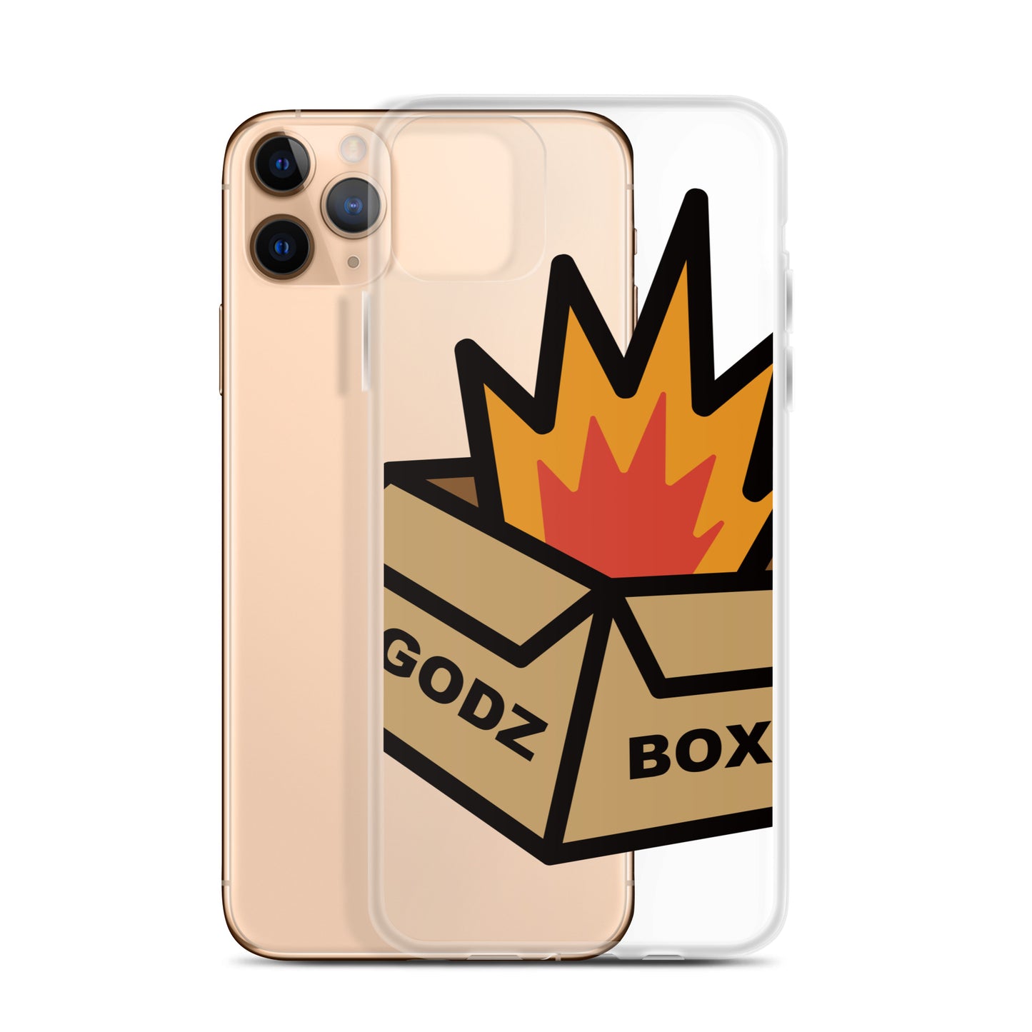 GODZBOX BIG LOGO Clear Case for iPhone® "BURNING RED"