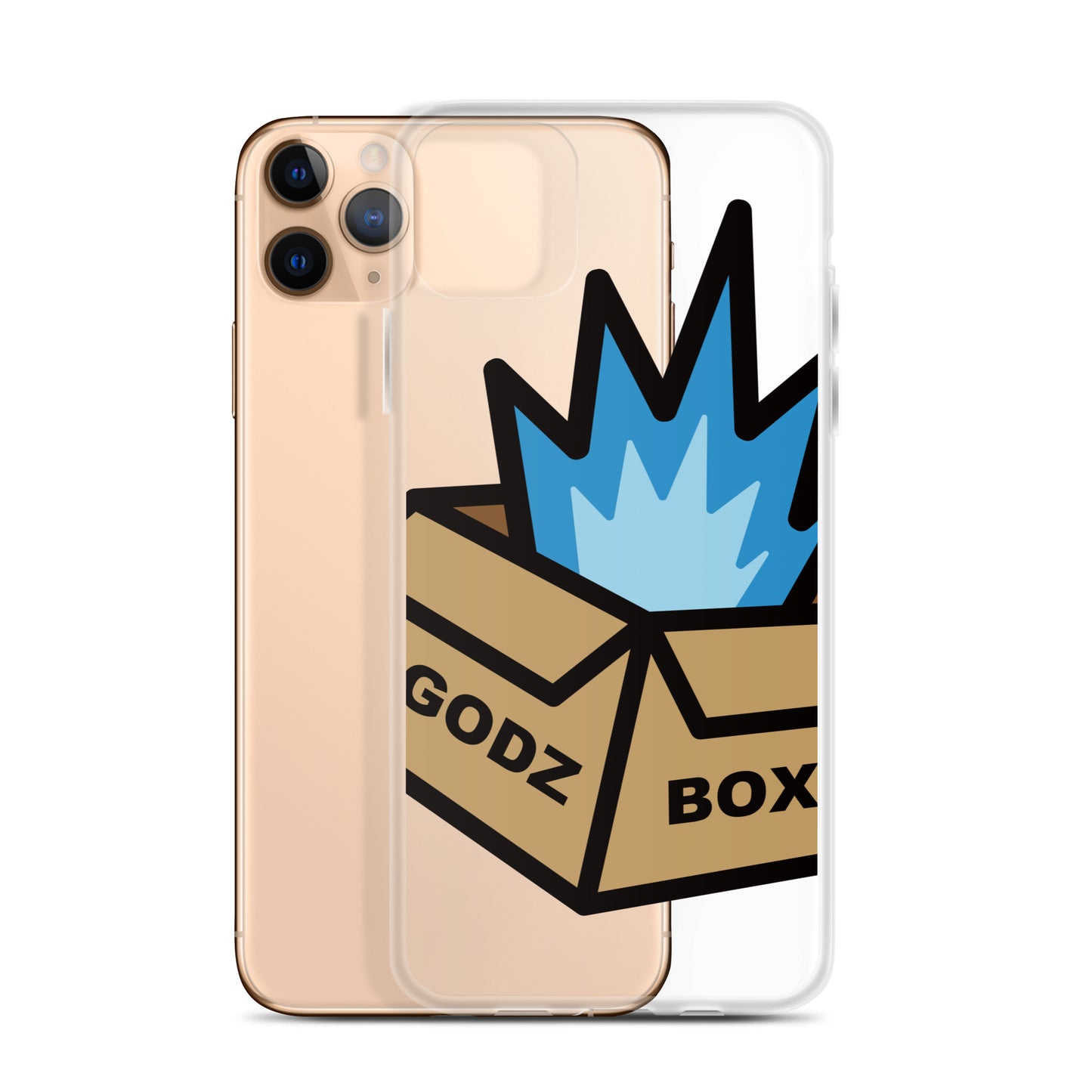 GODZBOX BIG LOGO Clear Case for iPhone® "ATOMIC BLUE"