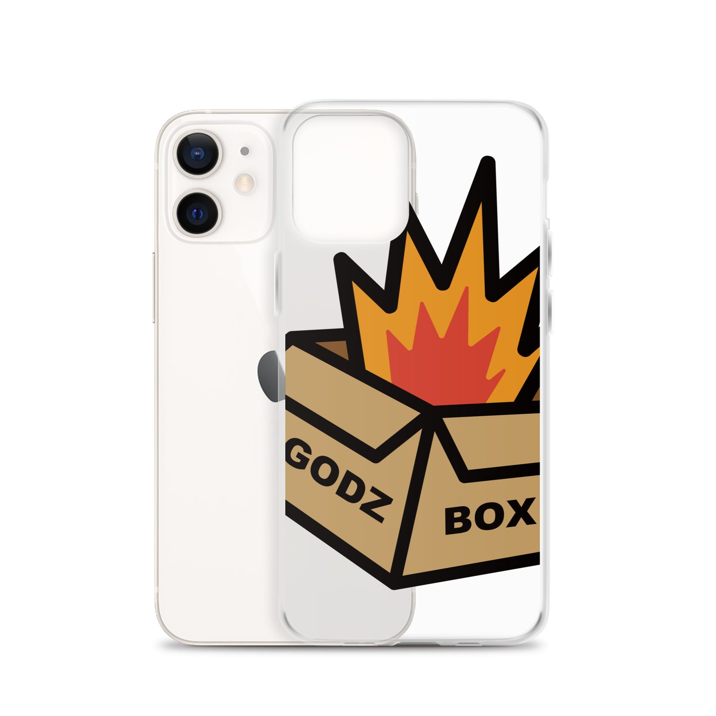 GODZBOX BIG LOGO Clear Case for iPhone® "BURNING RED"