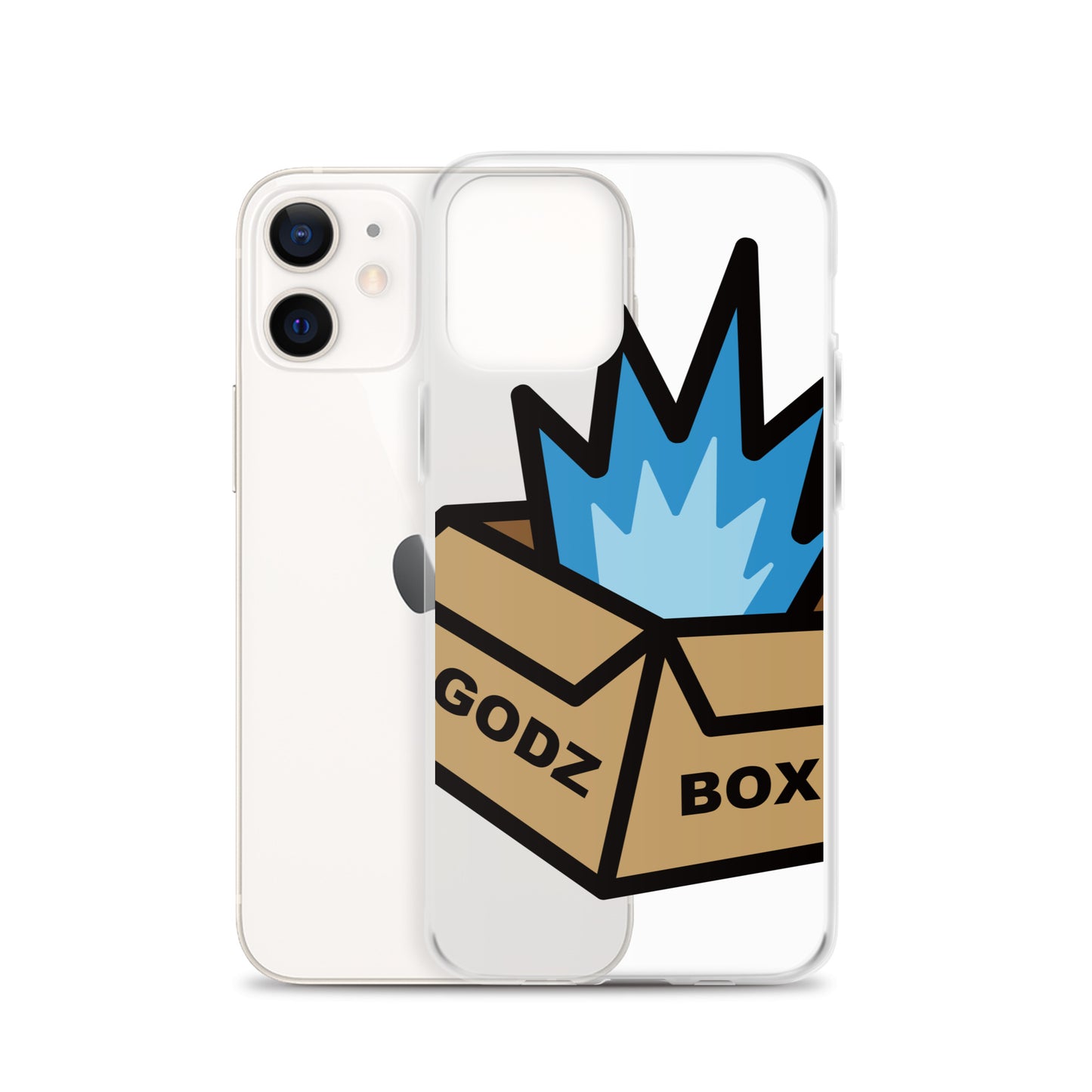 GODZBOX BIG LOGO Clear Case for iPhone® "ATOMIC BLUE"