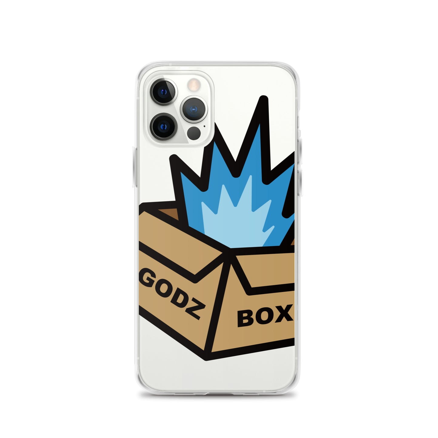 GODZBOX BIG LOGO Clear Case for iPhone® "ATOMIC BLUE"