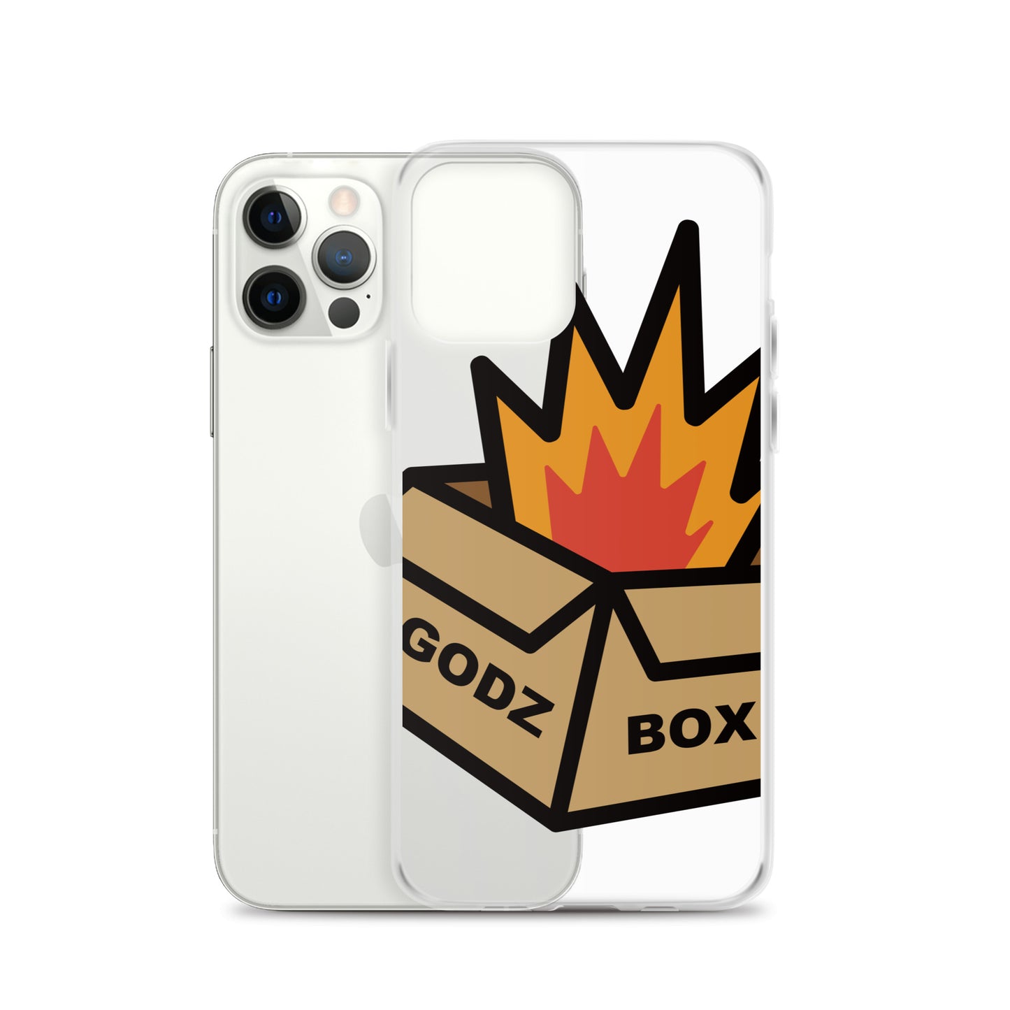 GODZBOX BIG LOGO Clear Case for iPhone® "BURNING RED"