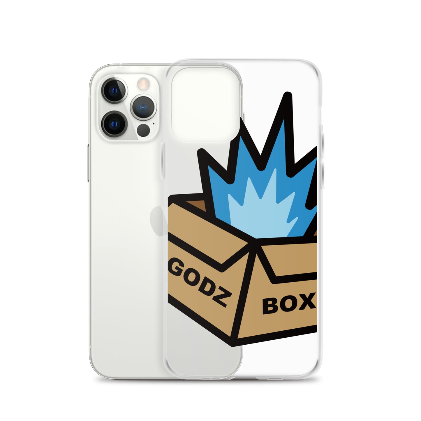 GODZBOX BIG LOGO Clear Case for iPhone® "ATOMIC BLUE"