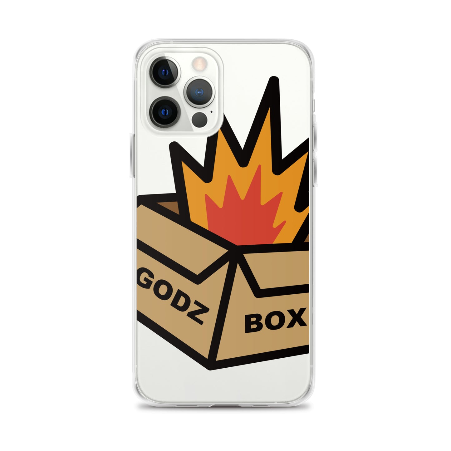 GODZBOX BIG LOGO Clear Case for iPhone® "BURNING RED"