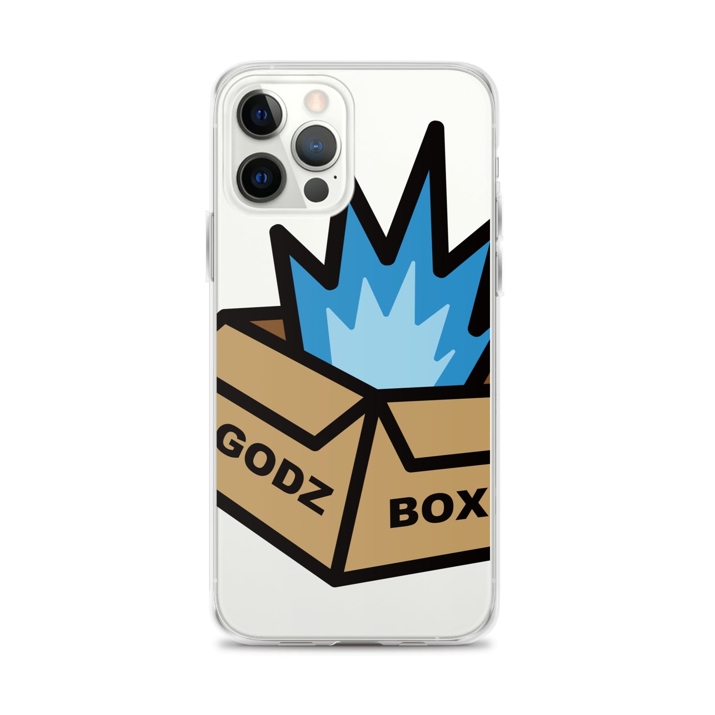 GODZBOX BIG LOGO Clear Case for iPhone® "ATOMIC BLUE"