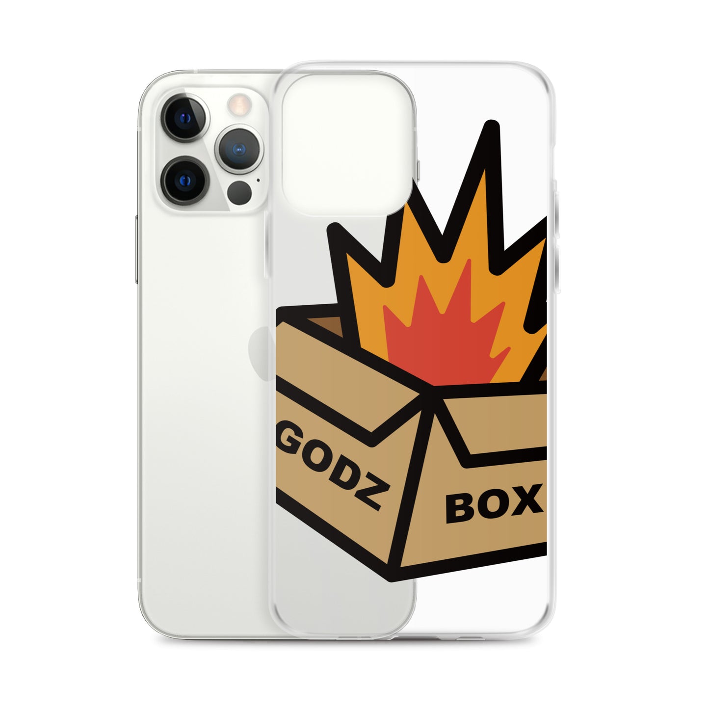 GODZBOX BIG LOGO Clear Case for iPhone® "BURNING RED"