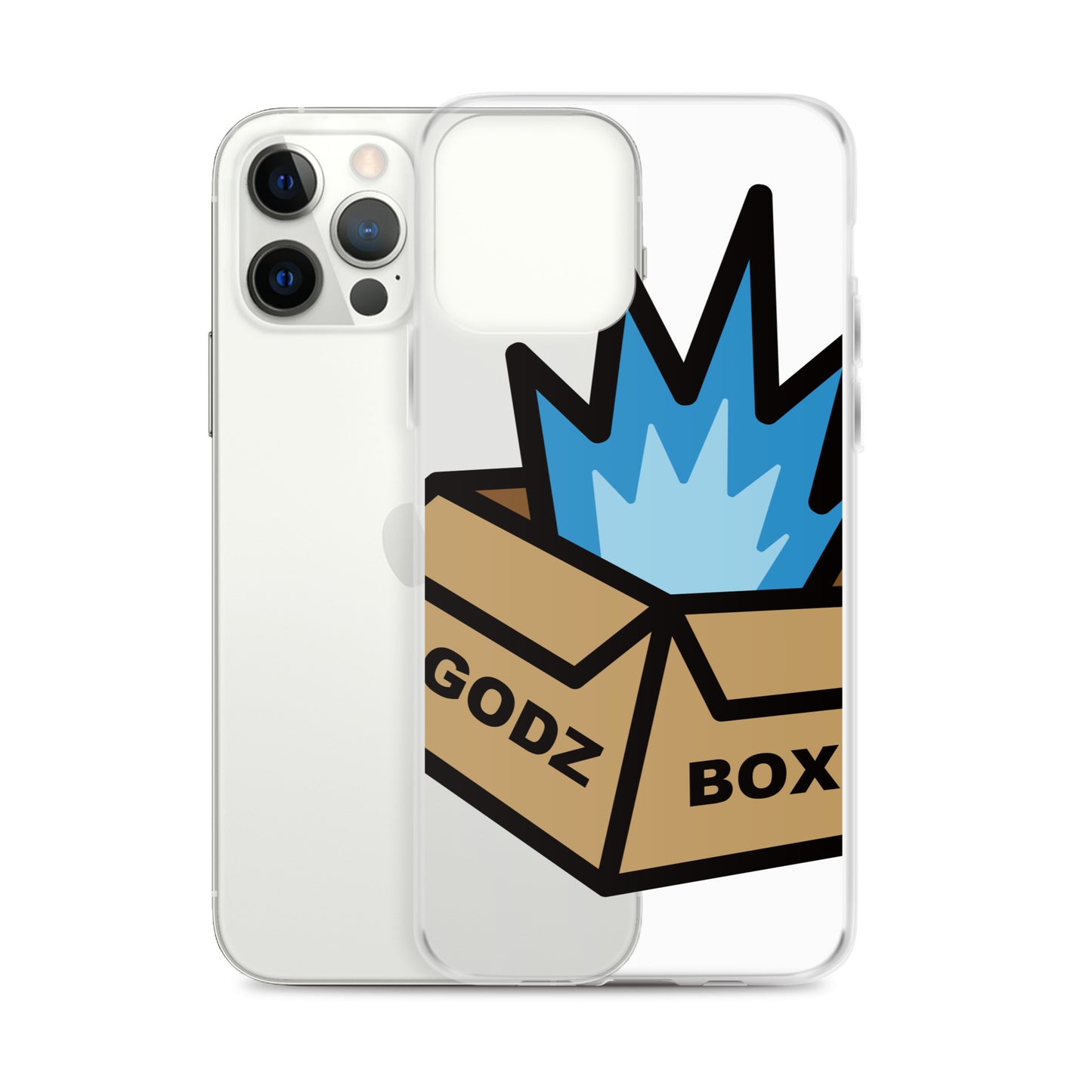 GODZBOX BIG LOGO Clear Case for iPhone® "ATOMIC BLUE"