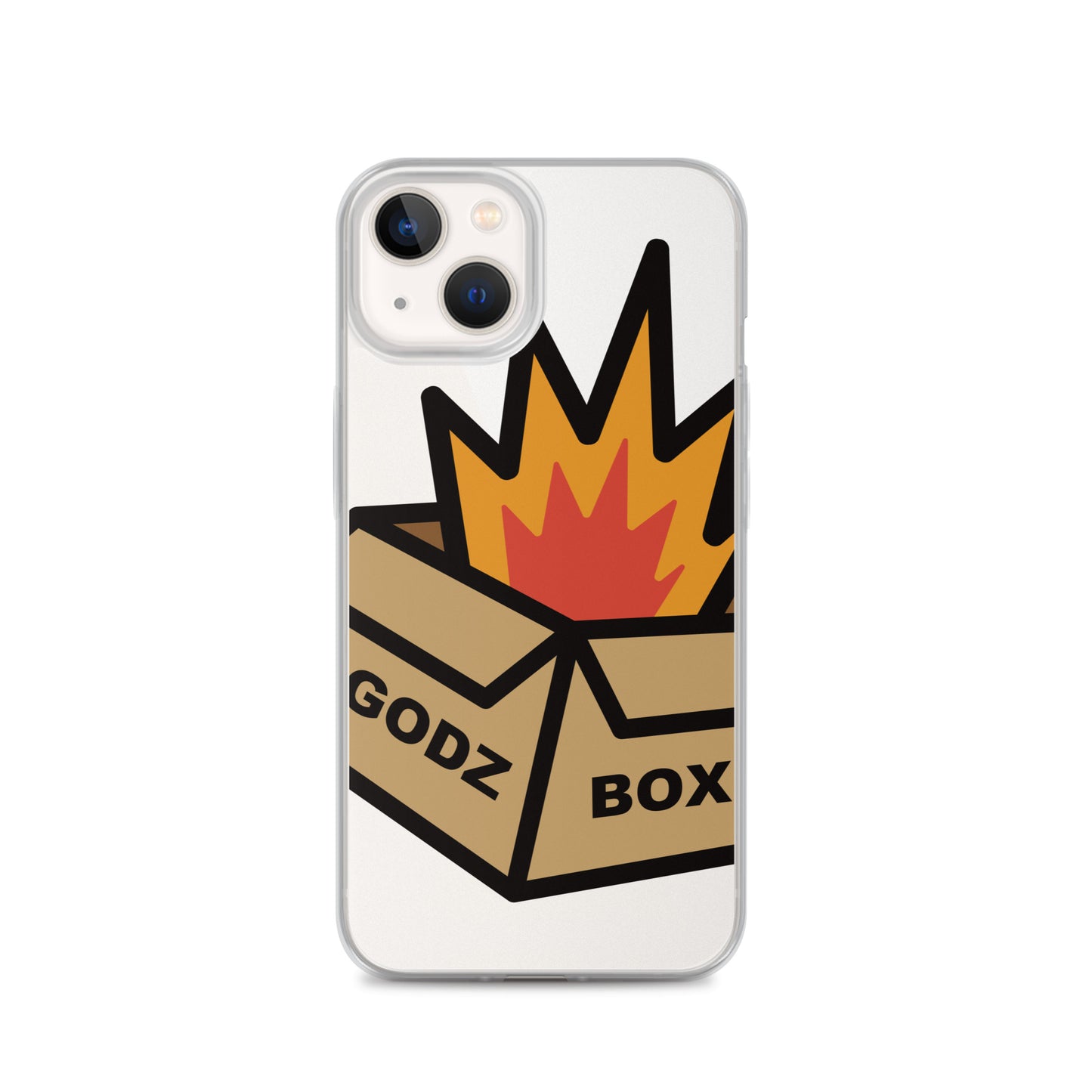 GODZBOX BIG LOGO Clear Case for iPhone® "BURNING RED"