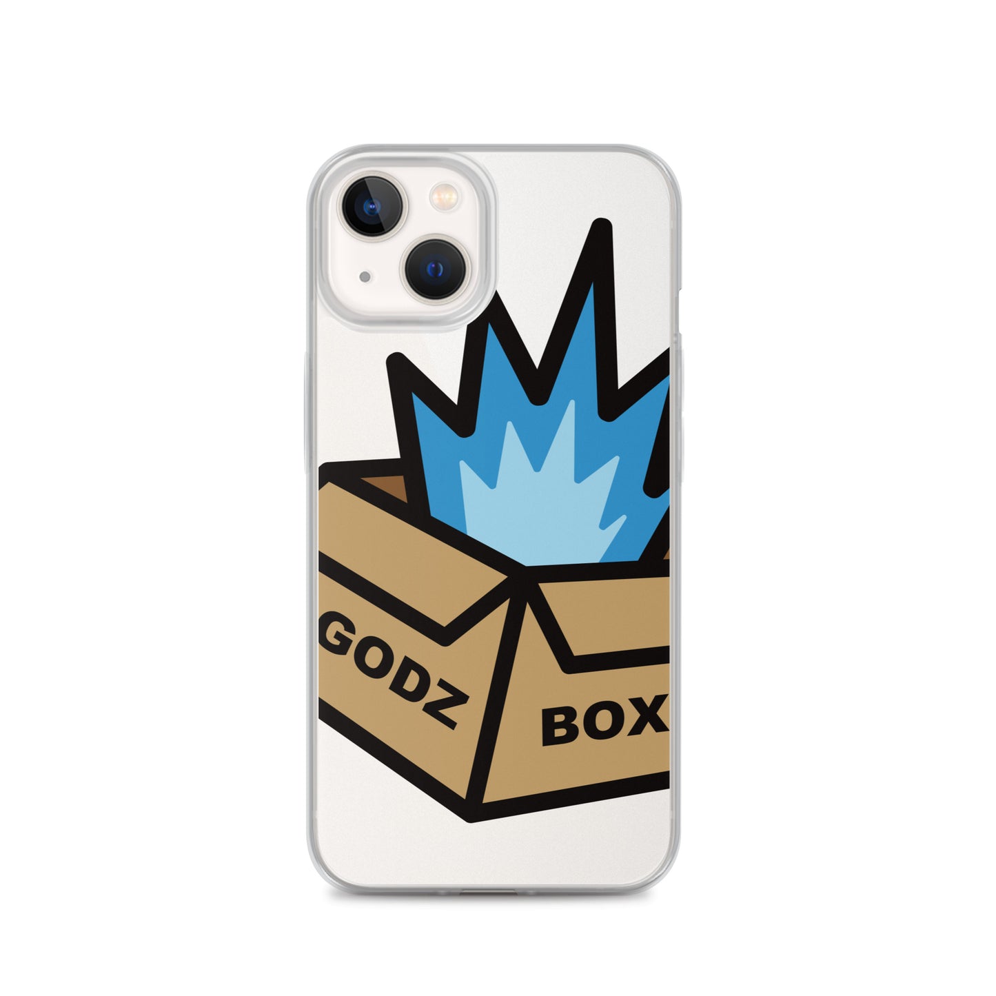 GODZBOX BIG LOGO Clear Case for iPhone® "ATOMIC BLUE"