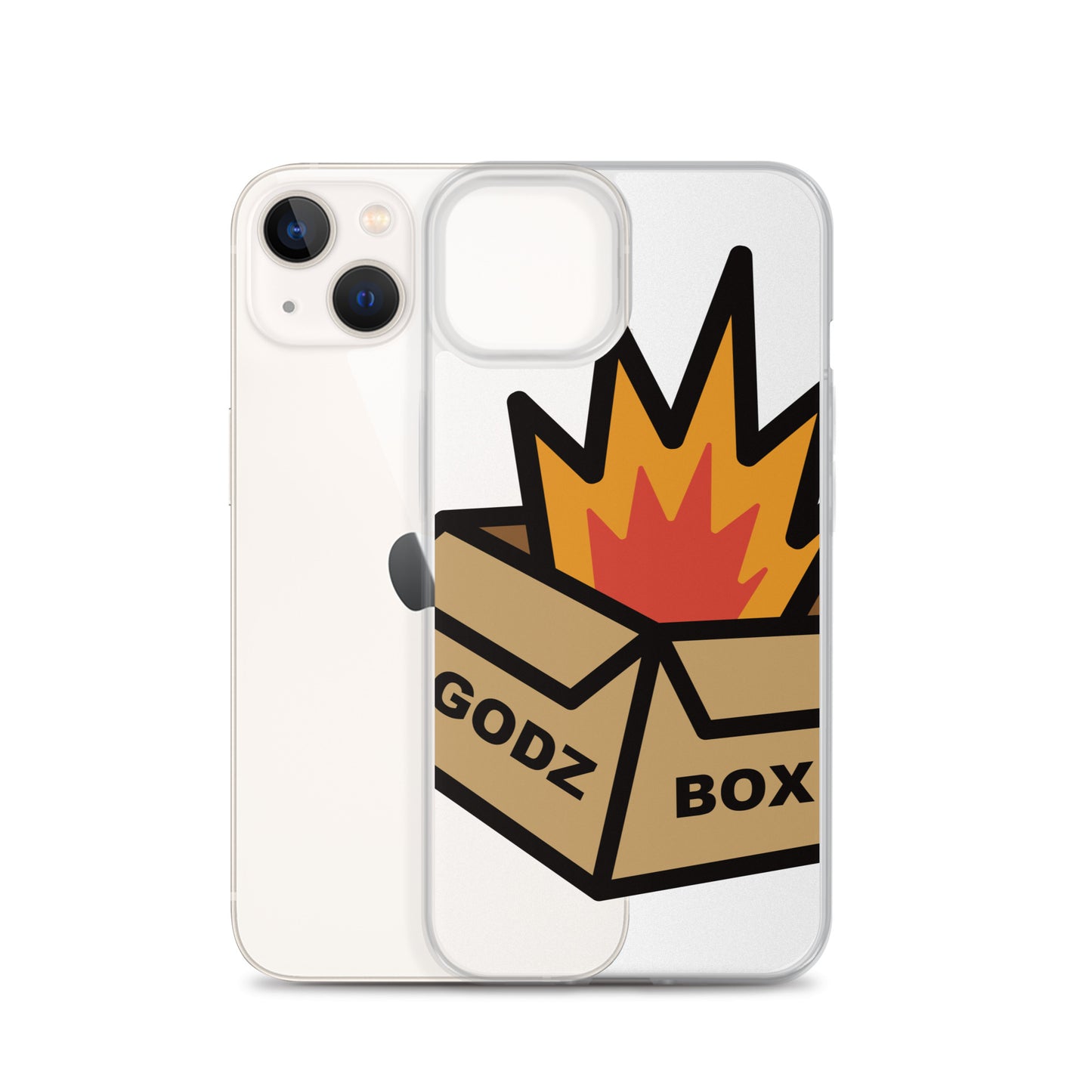 GODZBOX BIG LOGO Clear Case for iPhone® "BURNING RED"