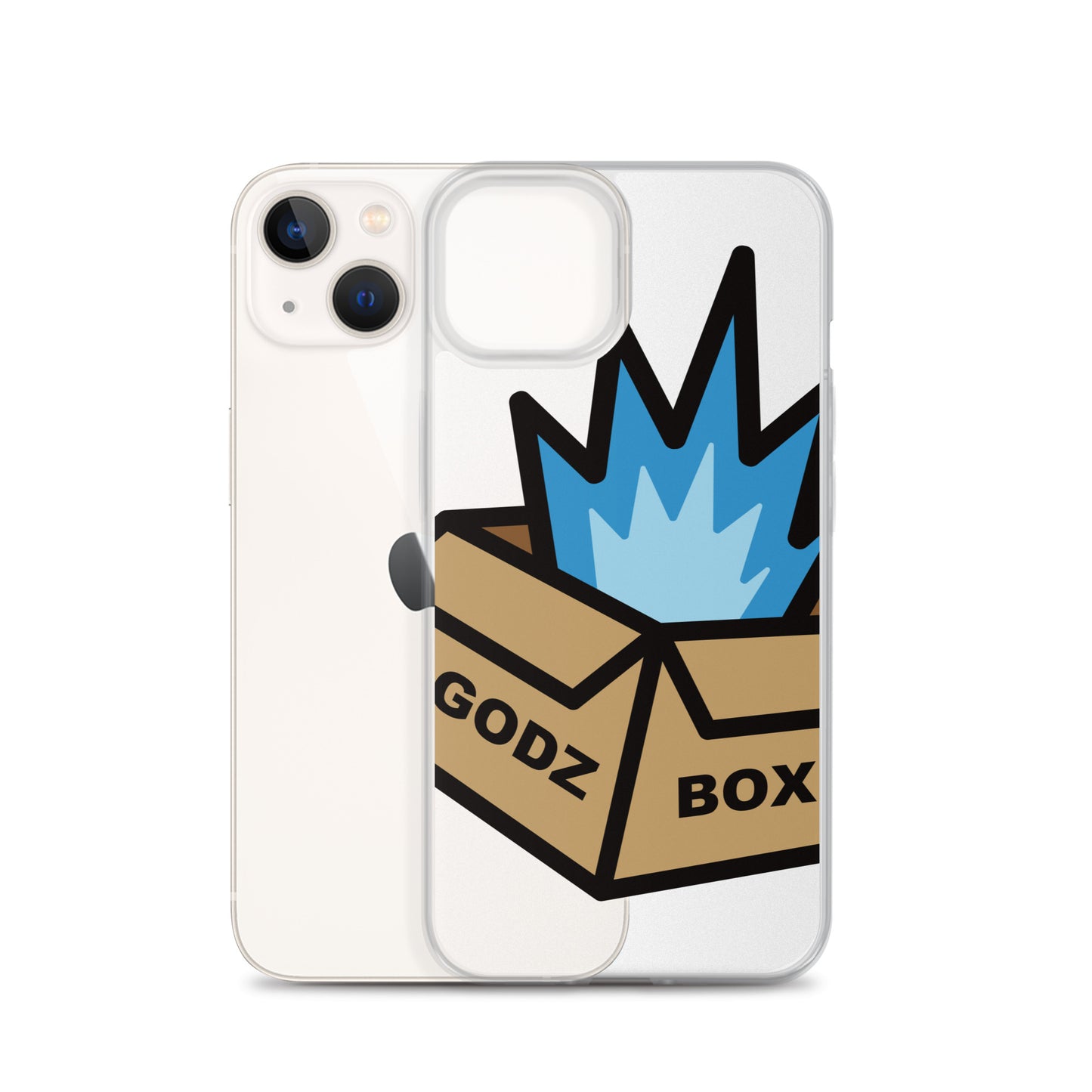 GODZBOX BIG LOGO Clear Case for iPhone® "ATOMIC BLUE"