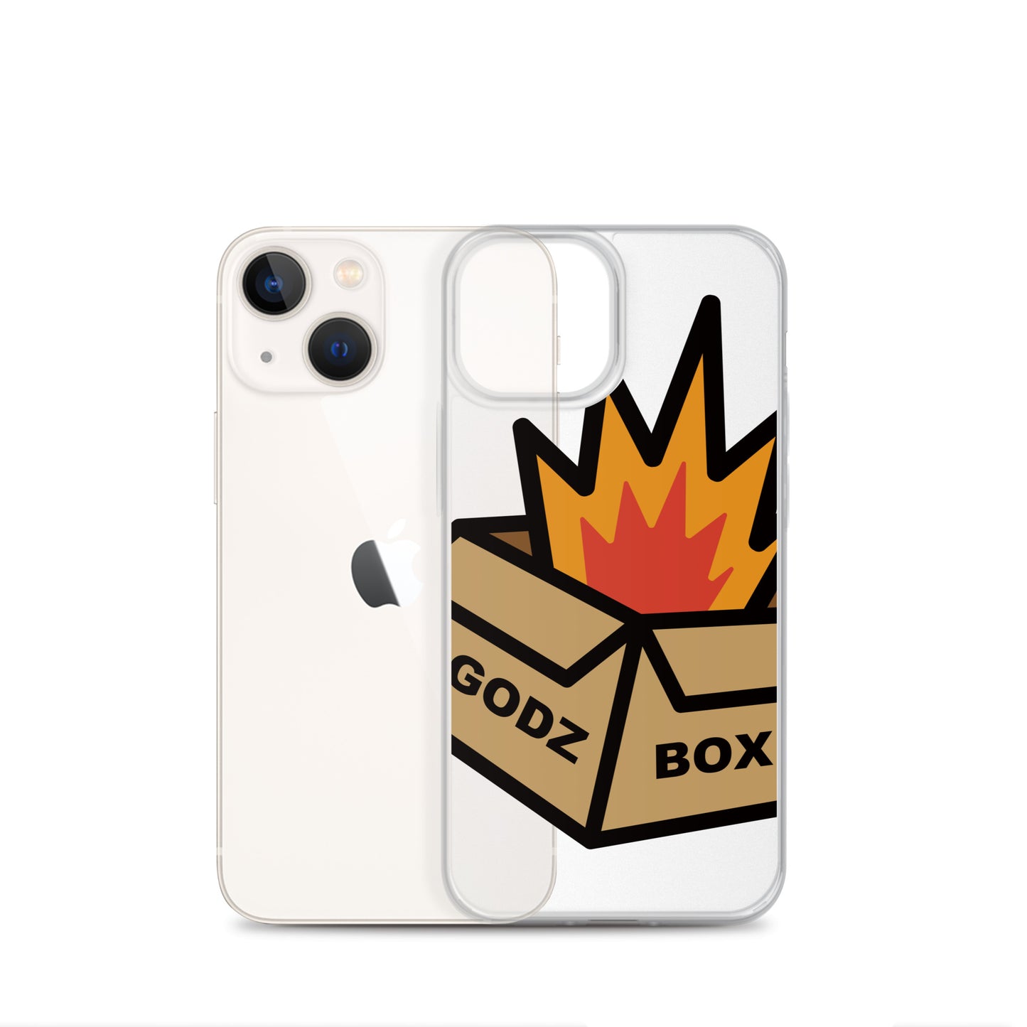 GODZBOX BIG LOGO Clear Case for iPhone® "BURNING RED"