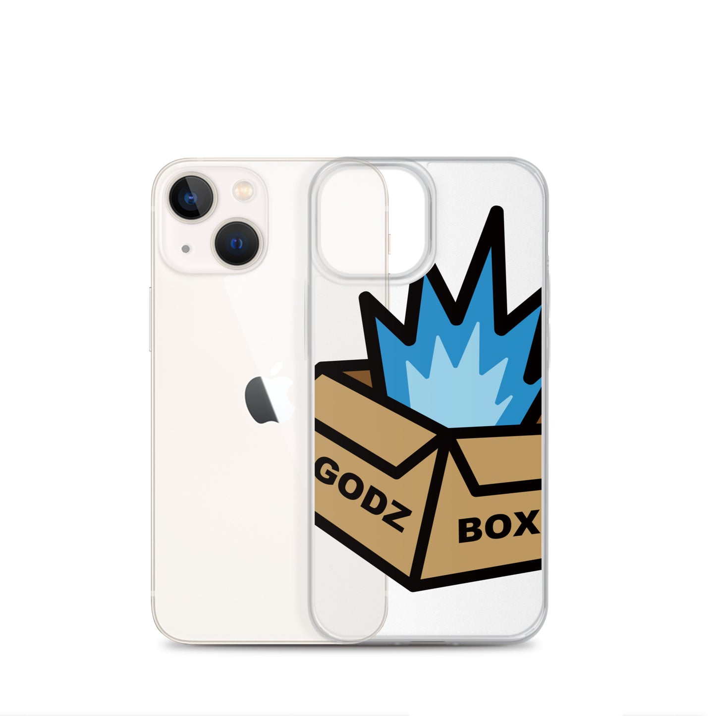 GODZBOX BIG LOGO Clear Case for iPhone® "ATOMIC BLUE"