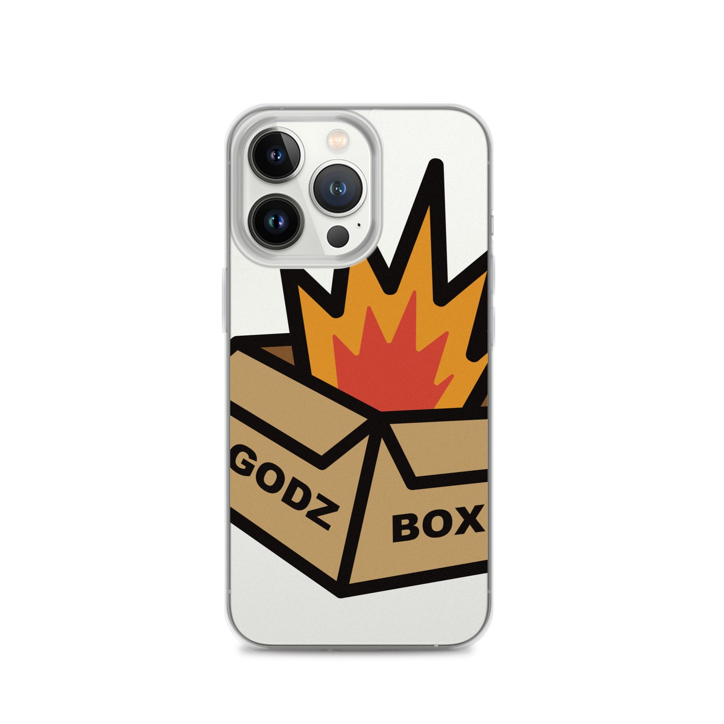 GODZBOX BIG LOGO Clear Case for iPhone® "BURNING RED"