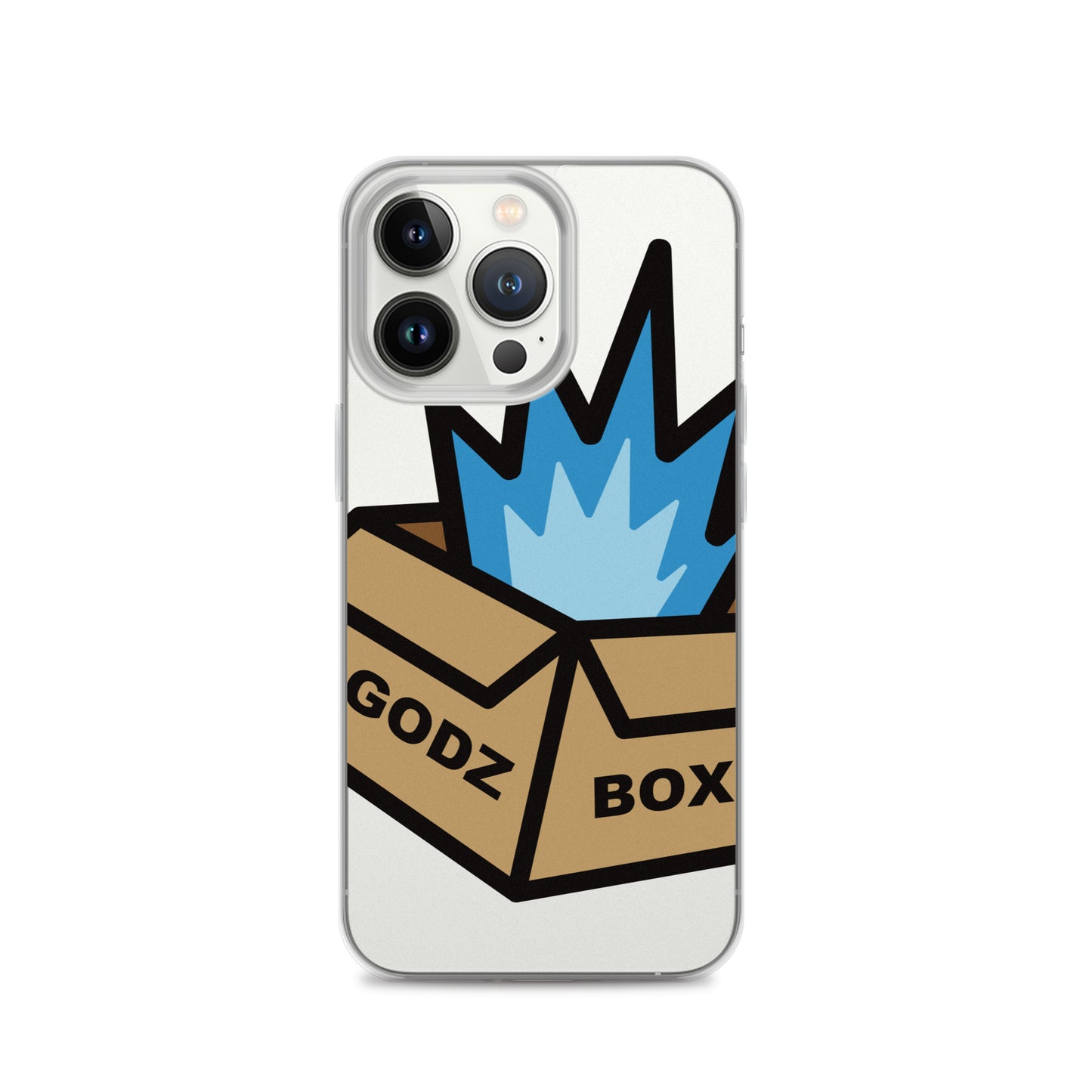 GODZBOX BIG LOGO Clear Case for iPhone® "ATOMIC BLUE"