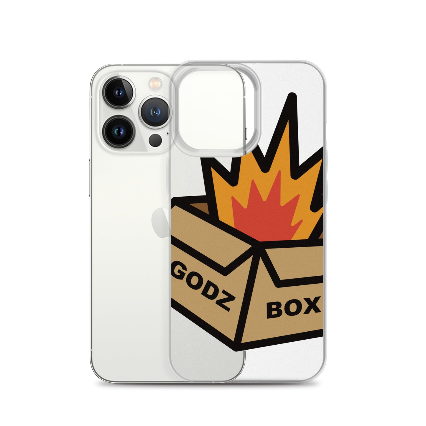 GODZBOX BIG LOGO Clear Case for iPhone® "BURNING RED"