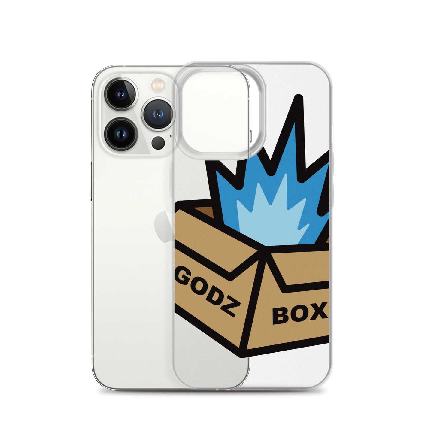 GODZBOX BIG LOGO Clear Case for iPhone® "ATOMIC BLUE"