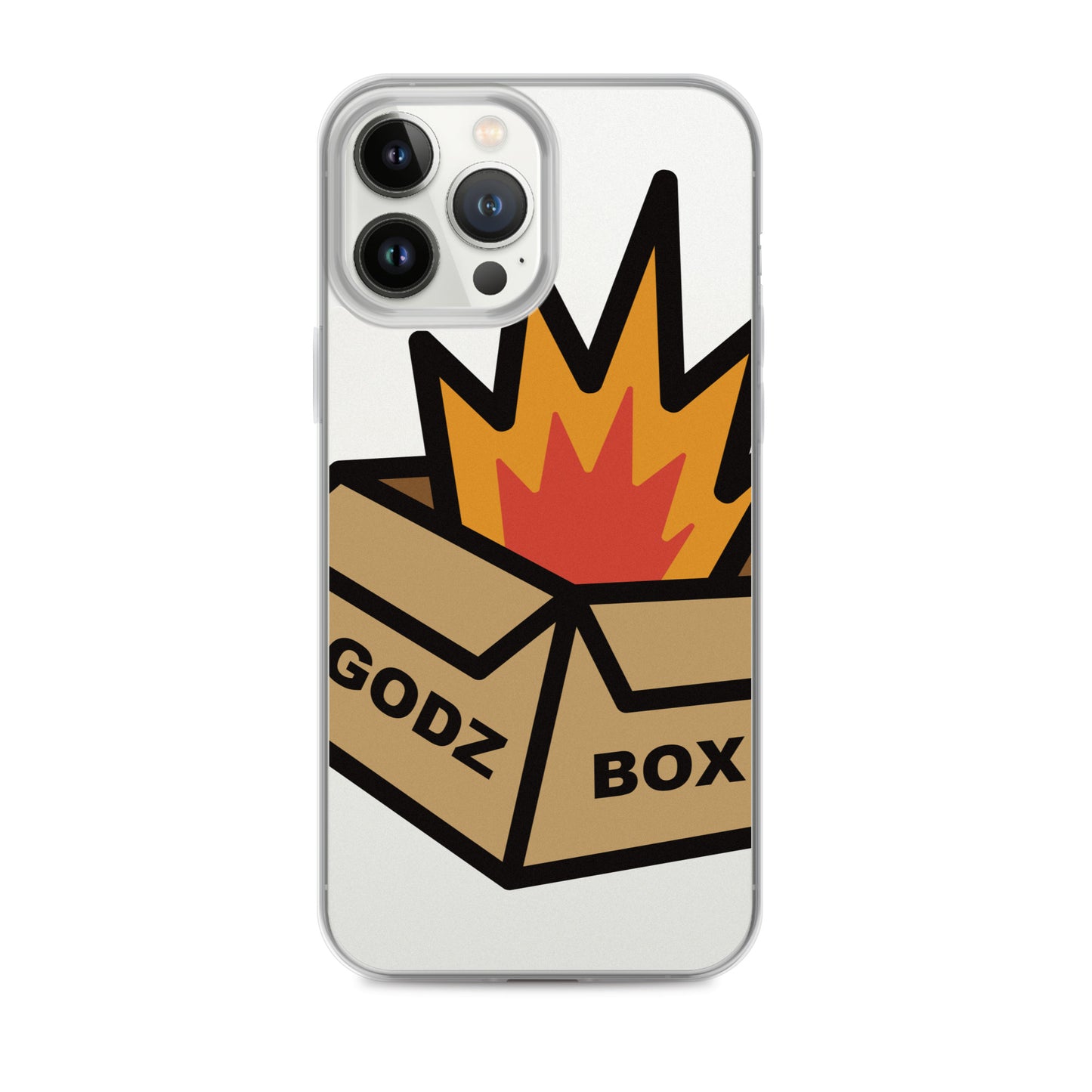 GODZBOX BIG LOGO Clear Case for iPhone® "BURNING RED"