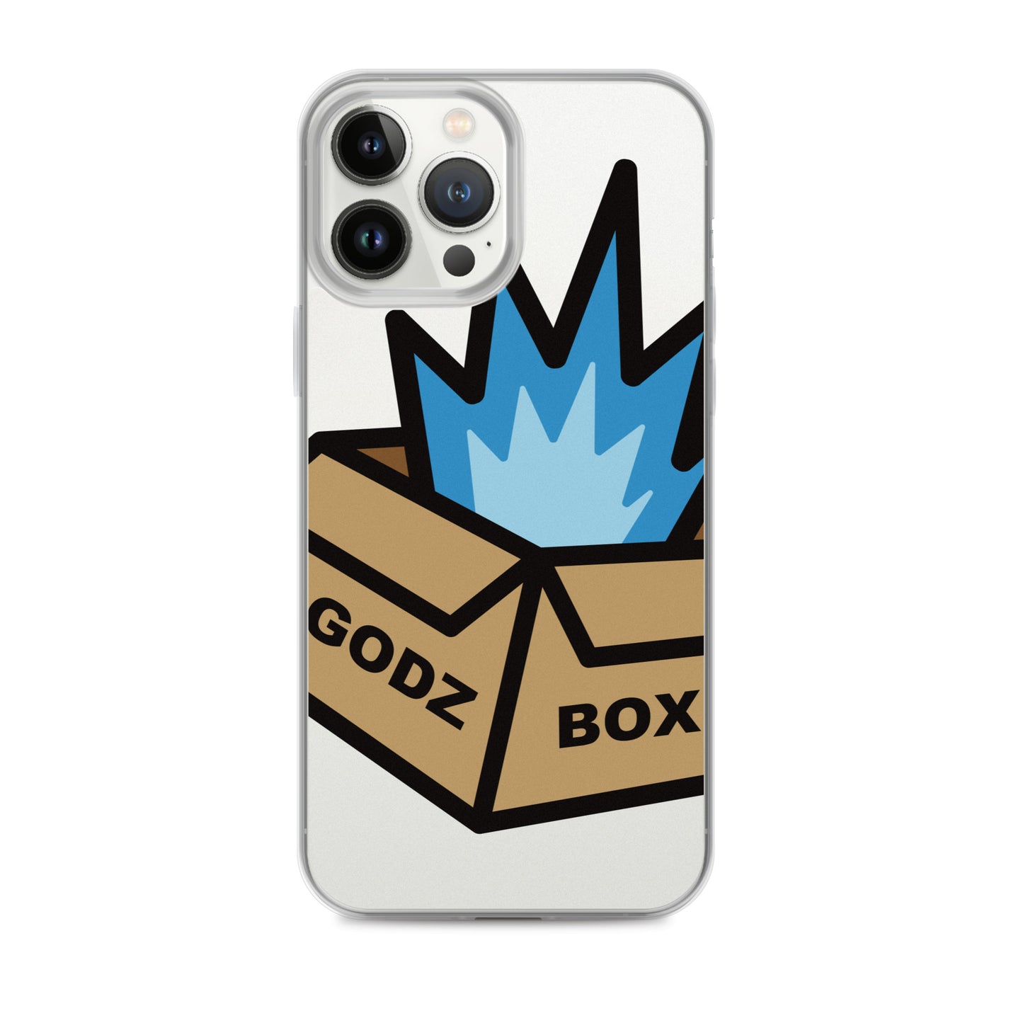 GODZBOX BIG LOGO Clear Case for iPhone® "ATOMIC BLUE"