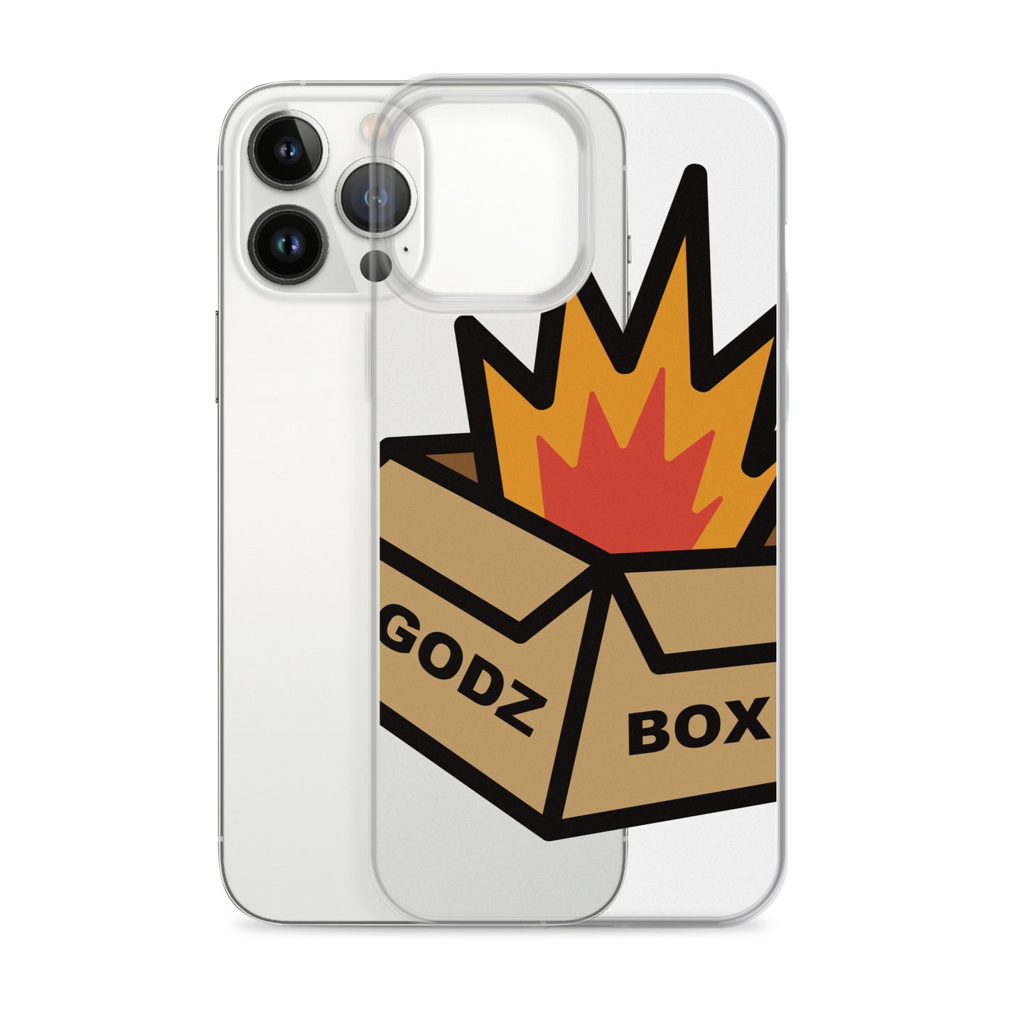 GODZBOX BIG LOGO Clear Case for iPhone® "BURNING RED"