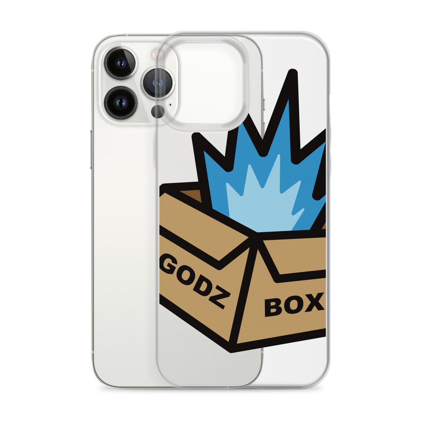 GODZBOX BIG LOGO Clear Case for iPhone® "ATOMIC BLUE"