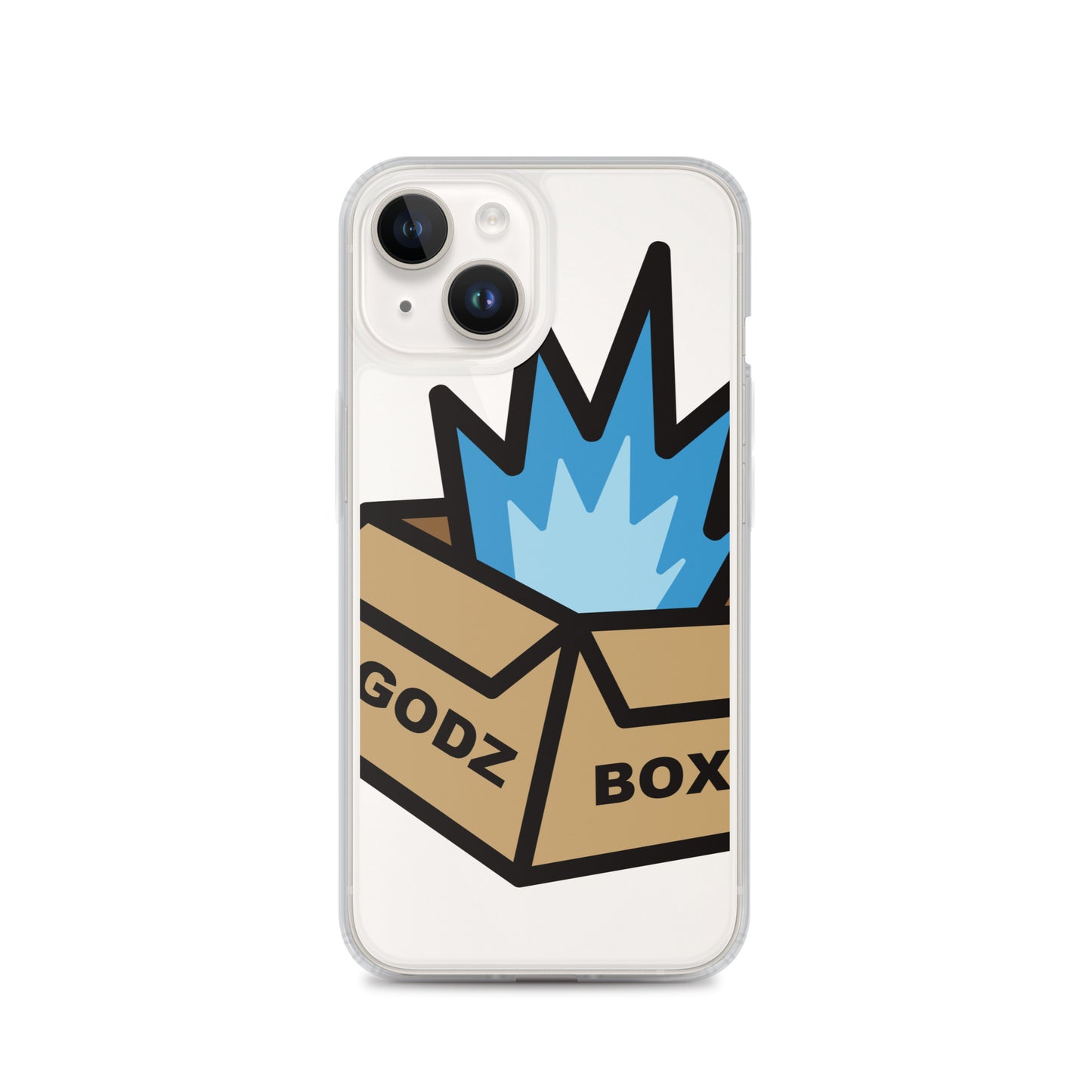 GODZBOX BIG LOGO Clear Case for iPhone® "ATOMIC BLUE"