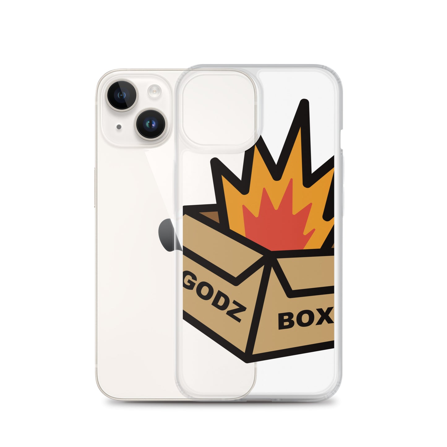 GODZBOX BIG LOGO Clear Case for iPhone® "BURNING RED"