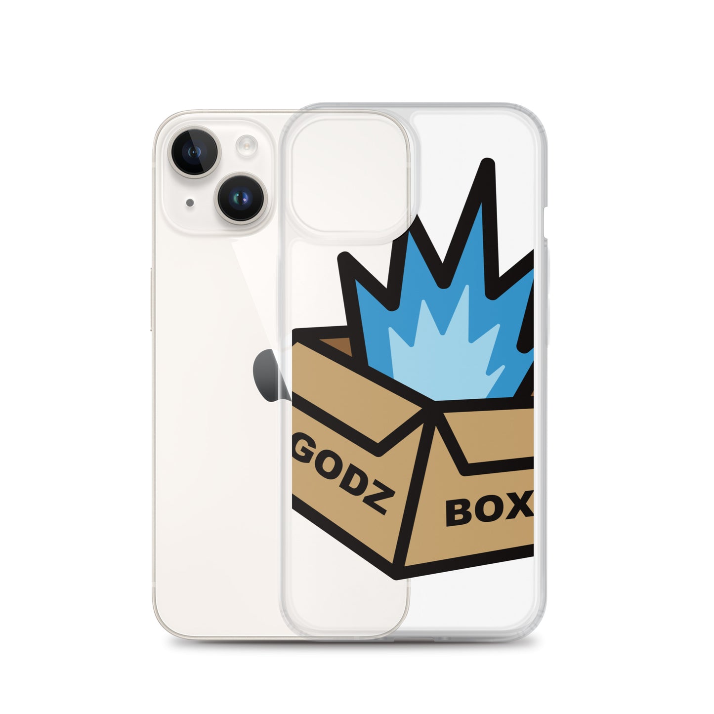 GODZBOX BIG LOGO Clear Case for iPhone® "ATOMIC BLUE"