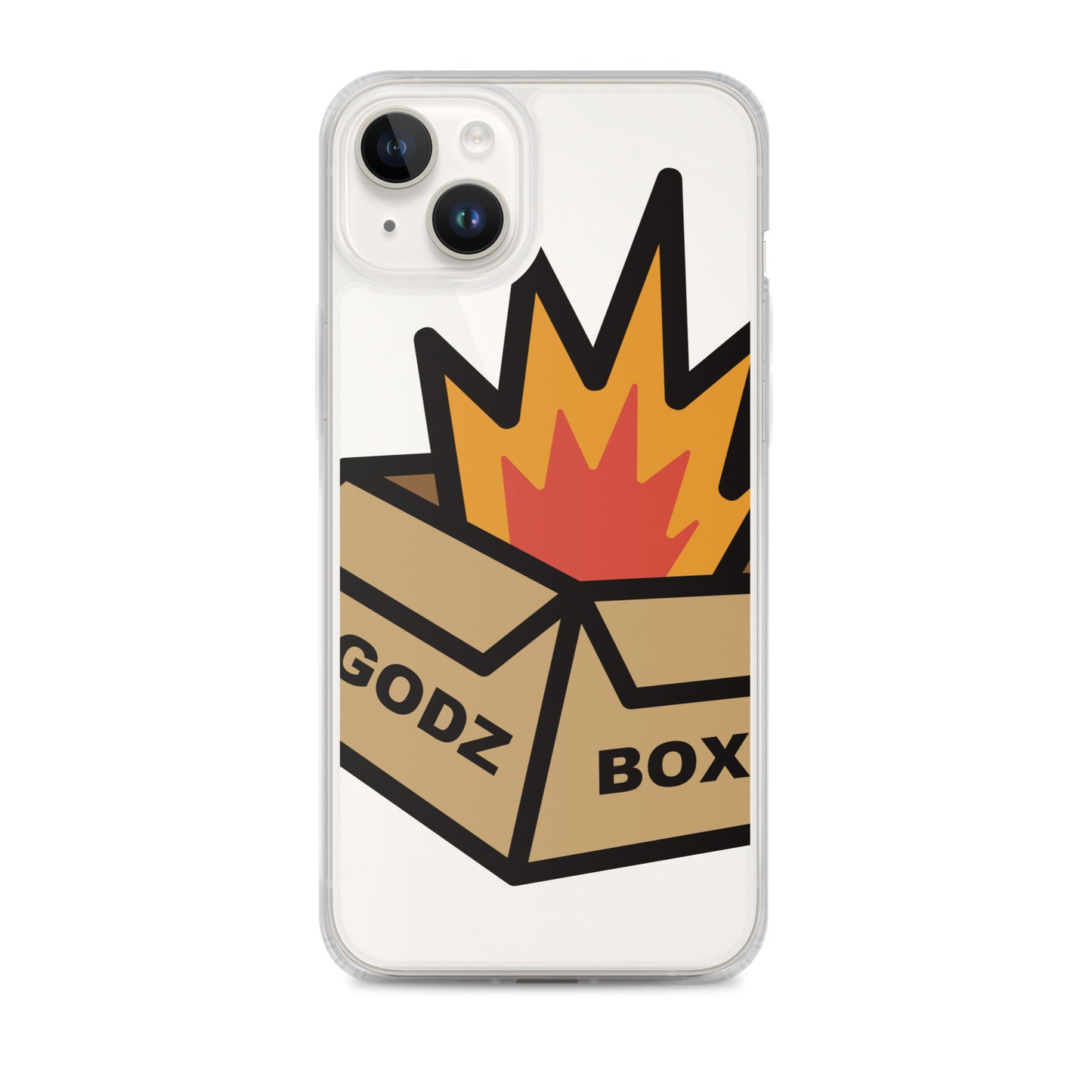 GODZBOX BIG LOGO Clear Case for iPhone® "BURNING RED"