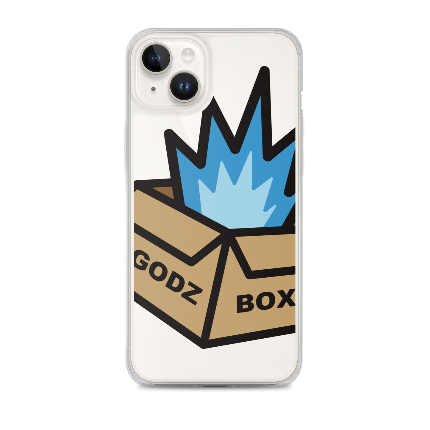 GODZBOX BIG LOGO Clear Case for iPhone® "ATOMIC BLUE"