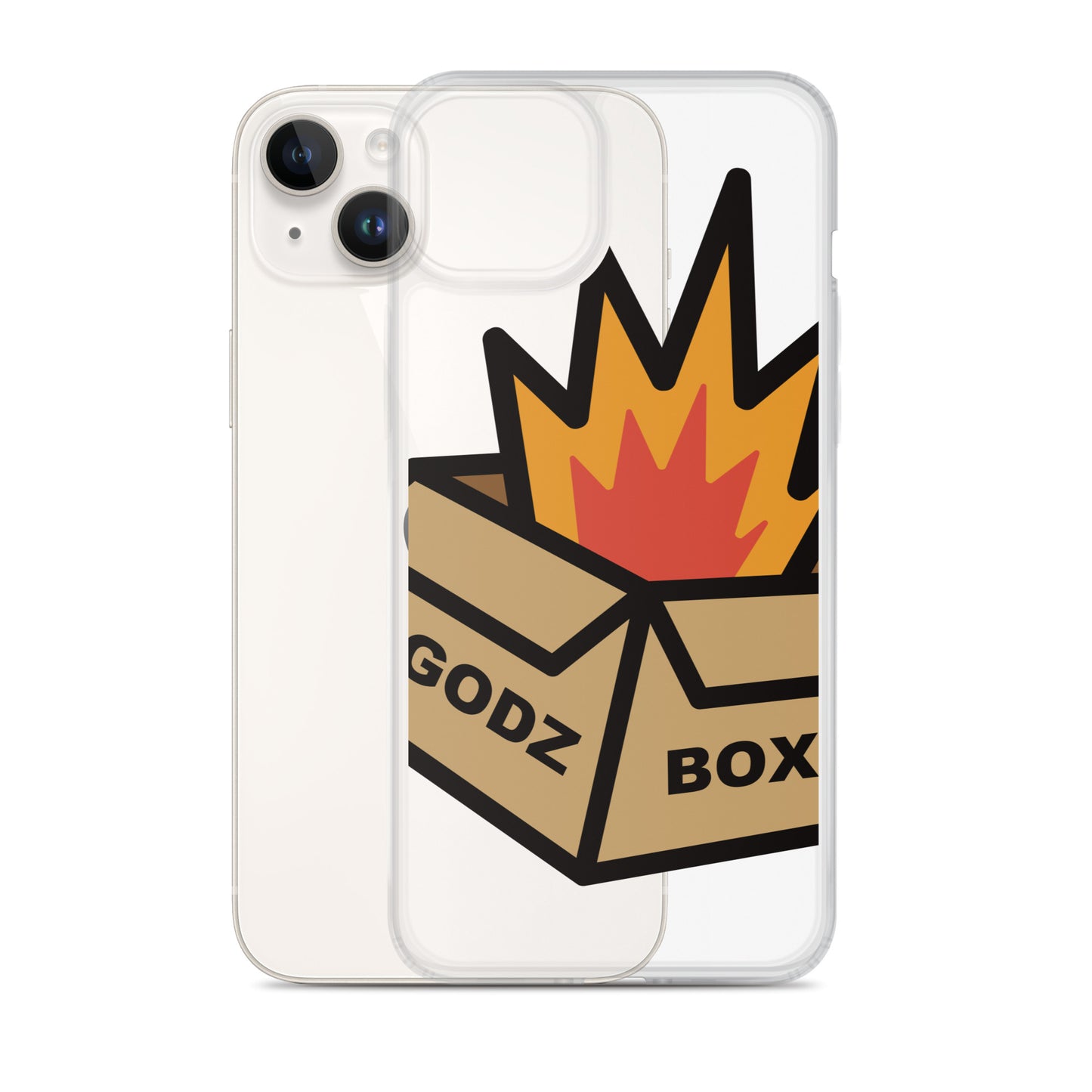 GODZBOX BIG LOGO Clear Case for iPhone® "BURNING RED"