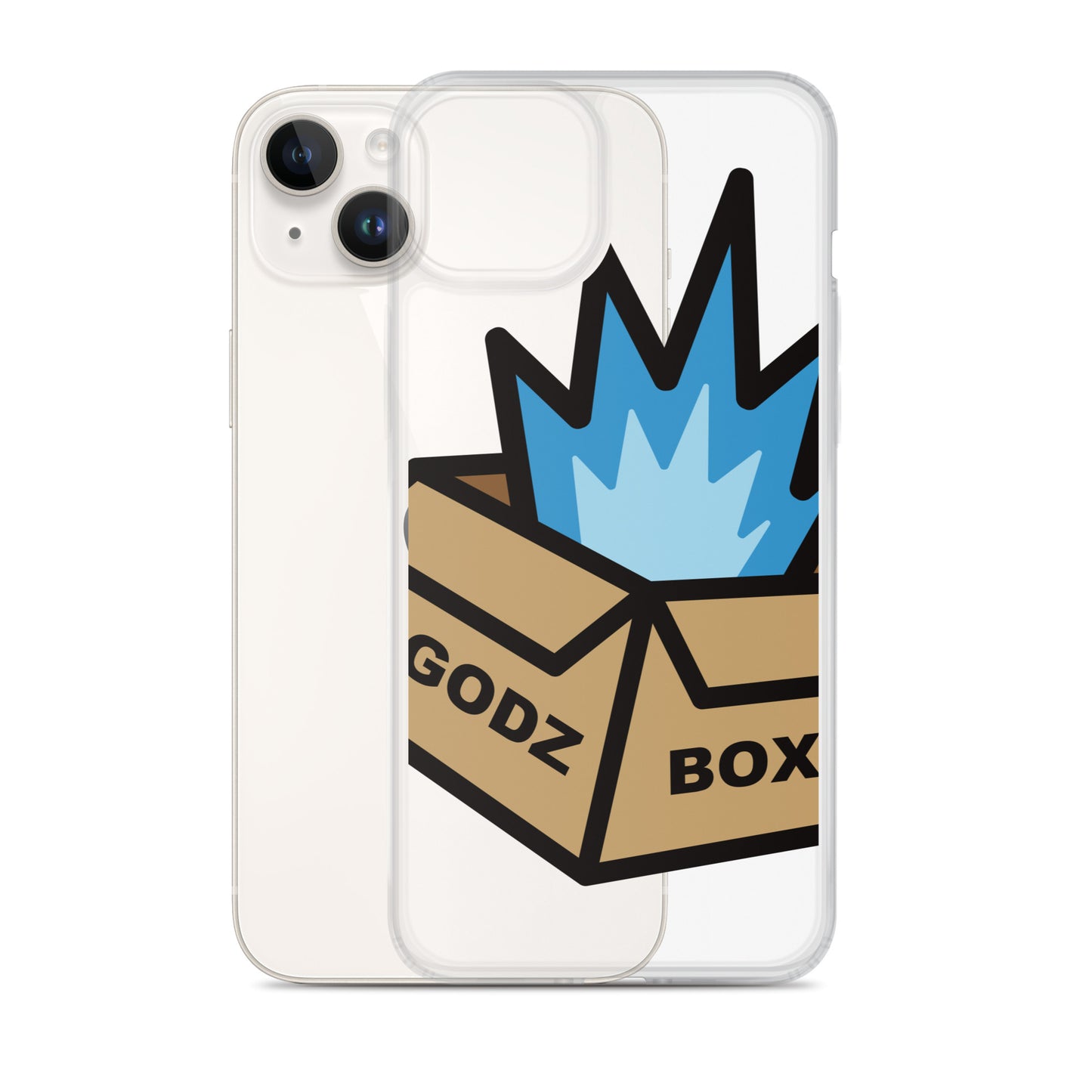 GODZBOX BIG LOGO Clear Case for iPhone® "ATOMIC BLUE"