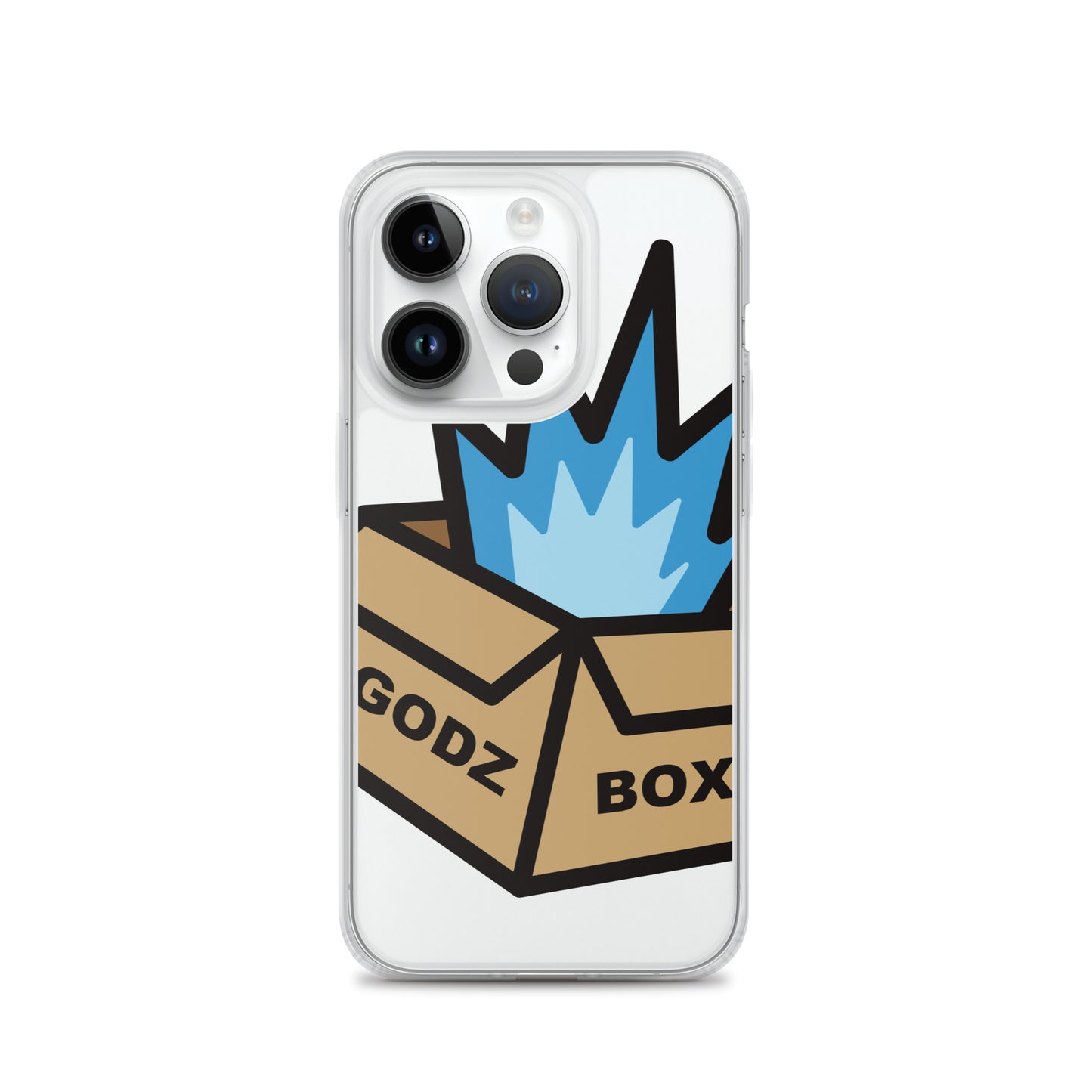 GODZBOX BIG LOGO Clear Case for iPhone® "ATOMIC BLUE"