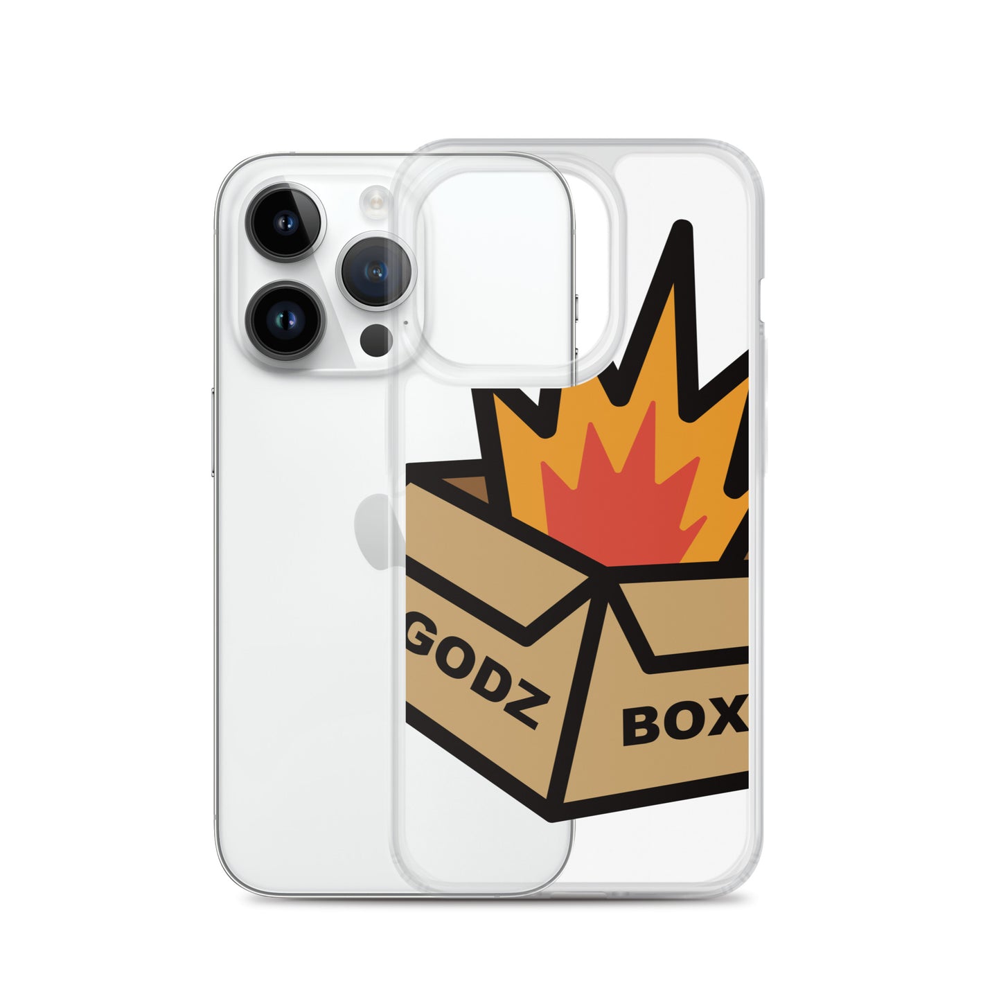 GODZBOX BIG LOGO Clear Case for iPhone® "BURNING RED"