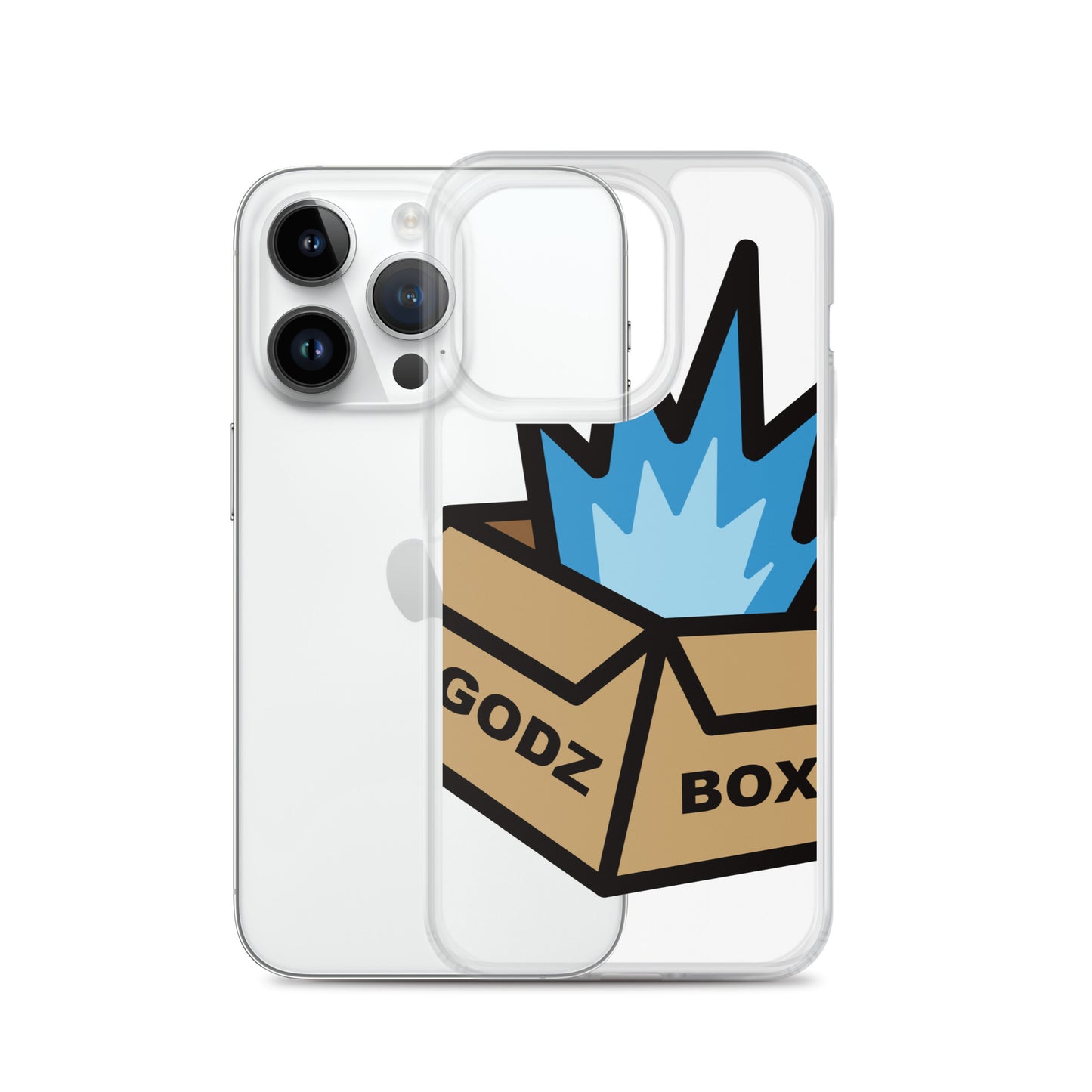 GODZBOX BIG LOGO Clear Case for iPhone® "ATOMIC BLUE"