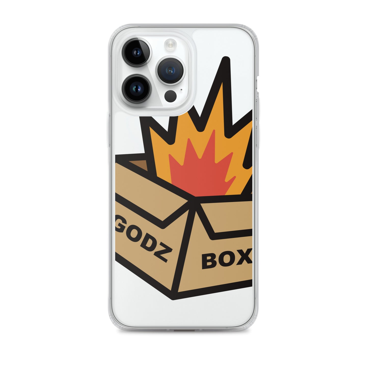 GODZBOX BIG LOGO Clear Case for iPhone® "BURNING RED"