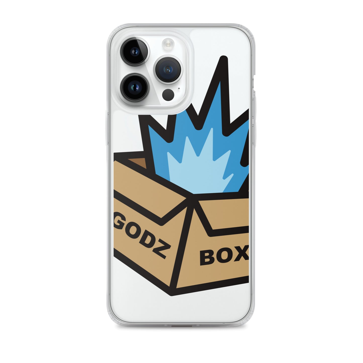 GODZBOX BIG LOGO Clear Case for iPhone® "ATOMIC BLUE"