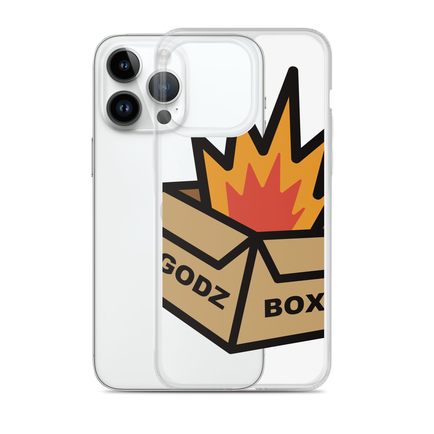 GODZBOX BIG LOGO Clear Case for iPhone® "BURNING RED"