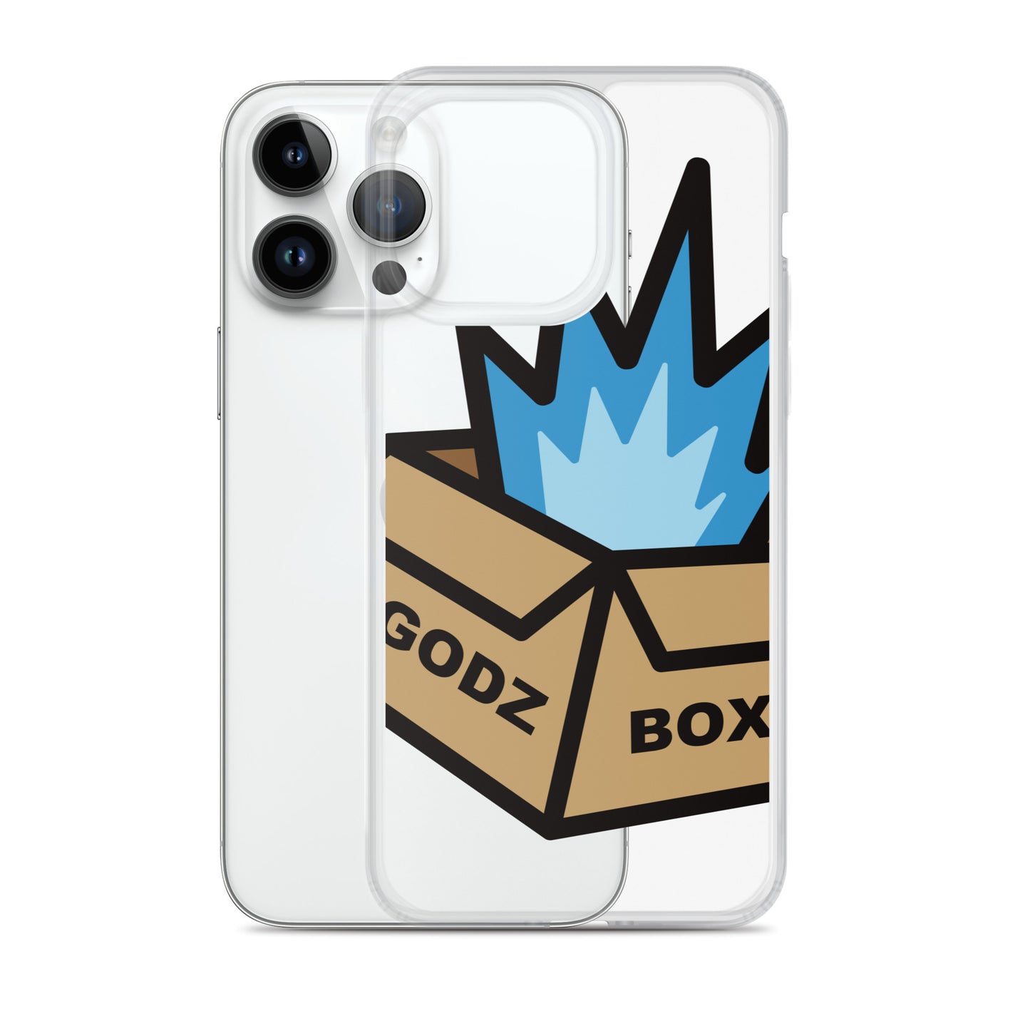 GODZBOX BIG LOGO Clear Case for iPhone® "ATOMIC BLUE"